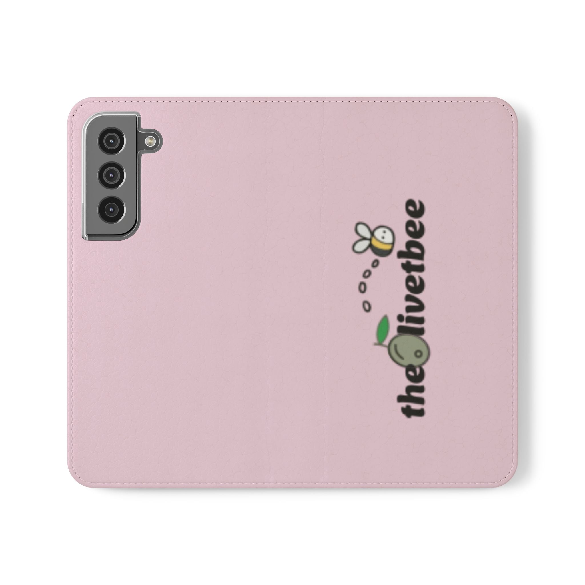 Pink Bee Logo Flip Phone Case — theOlivetbee Wallet Cover
