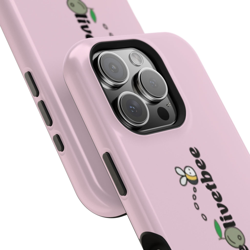 Pink Magnetic Impact-Resistant Phone Case — 'theolivetbee' , Shockproof MagSafe-Compatible Protection