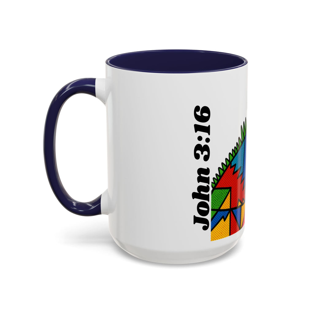 Colorful Christian Cross Accent Coffee Mug — Vibrant Faith Art (11/15oz)