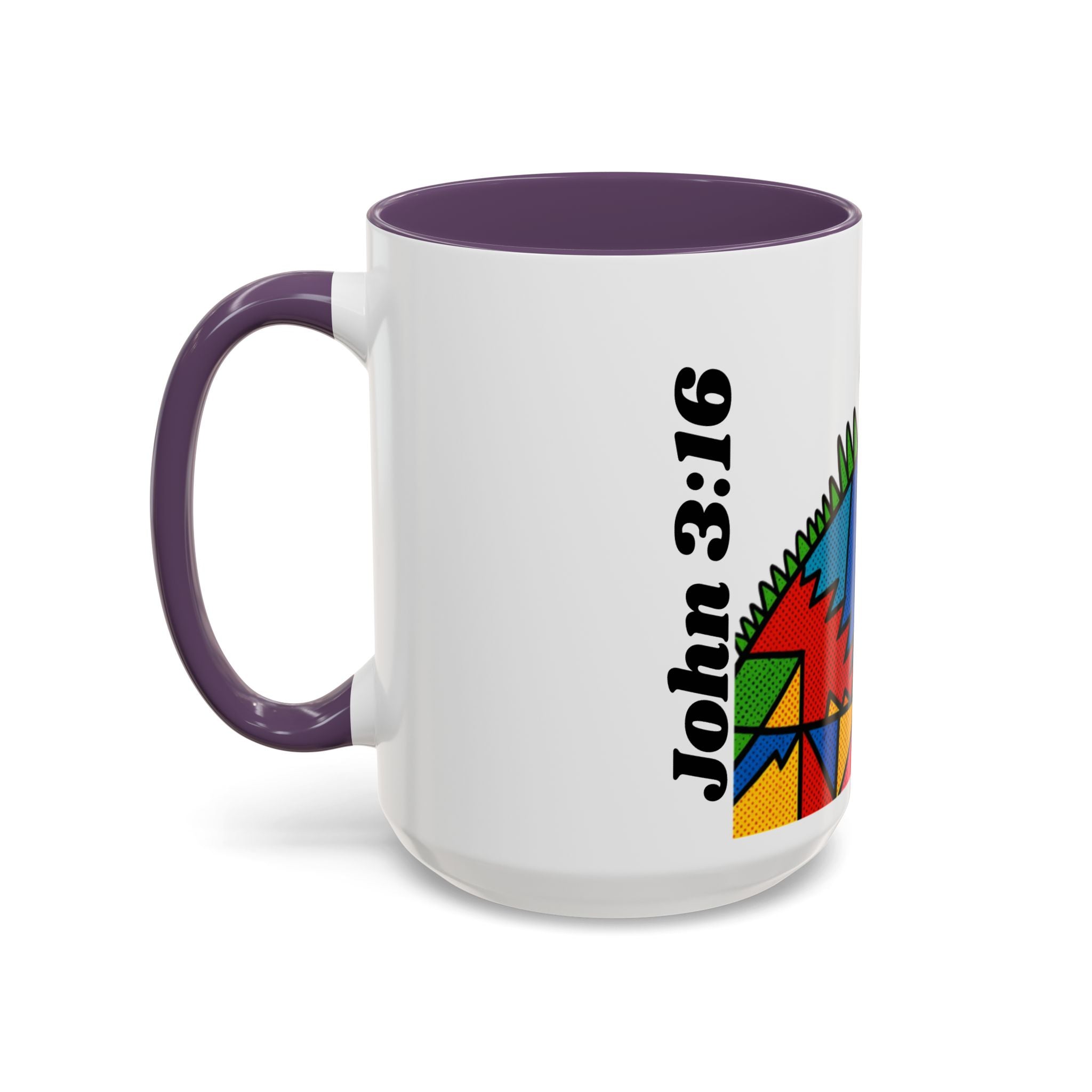 Colorful Christian Cross Accent Coffee Mug — Vibrant Faith Art (11/15oz)