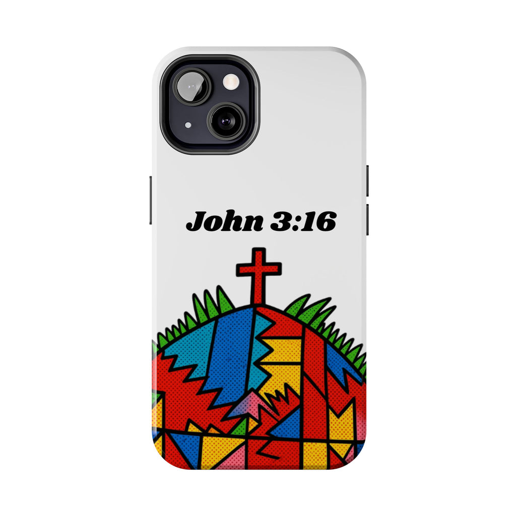 John 3:16 Christian Phone Case — Tough Religious Bible Verse Design