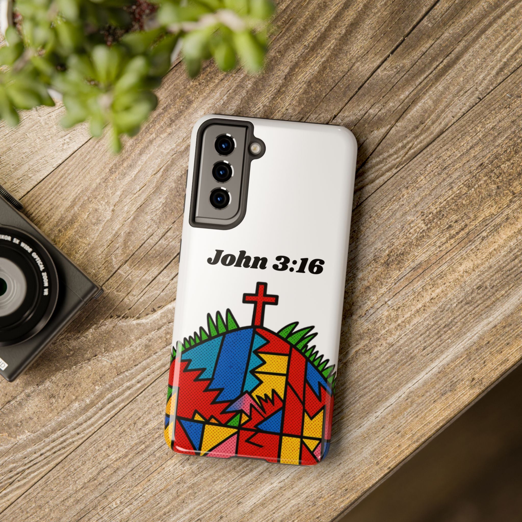 John 3:16 Christian Phone Case — Tough Religious Bible Verse Design