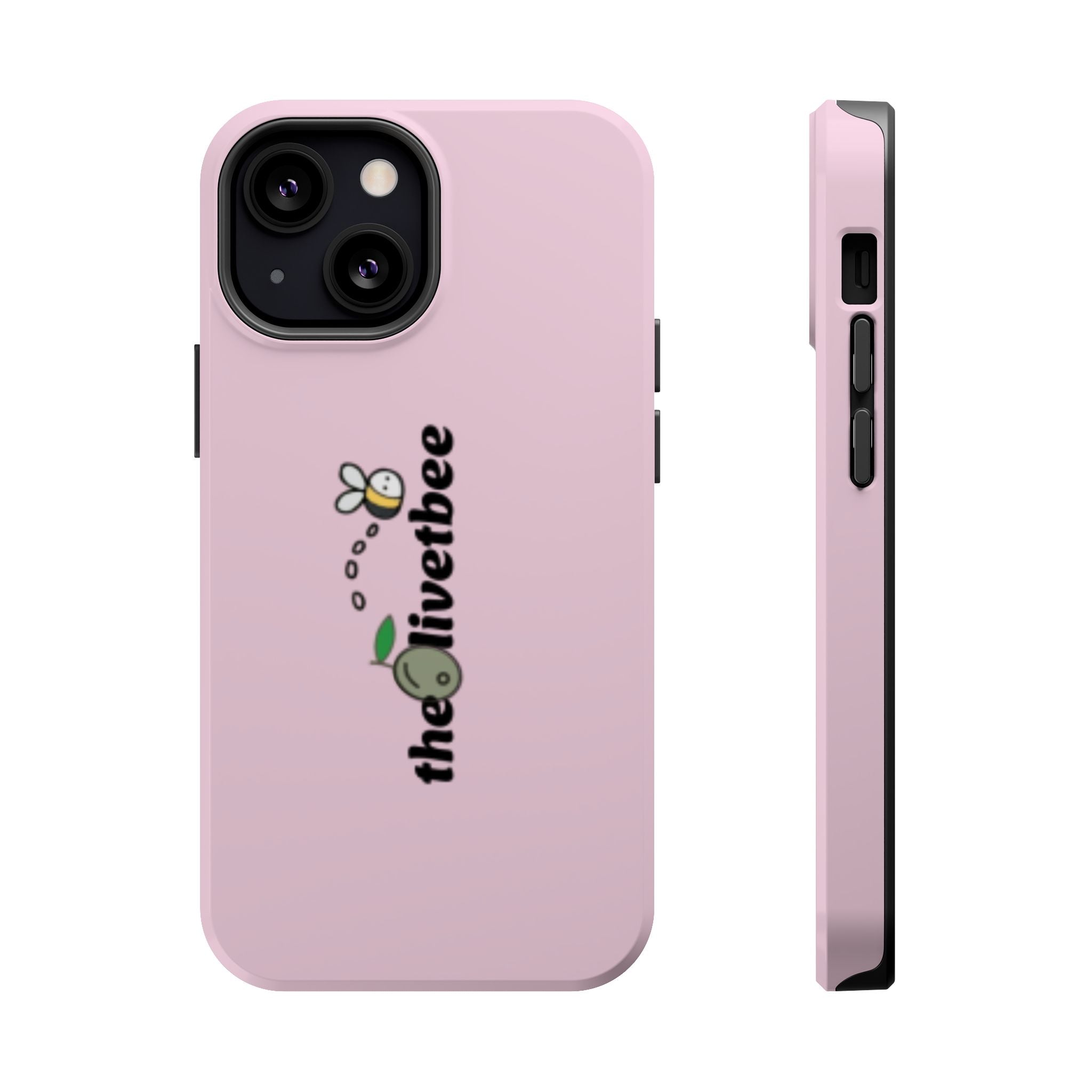 Pink Magnetic Impact-Resistant Phone Case — 'theolivetbee' , Shockproof MagSafe-Compatible Protection