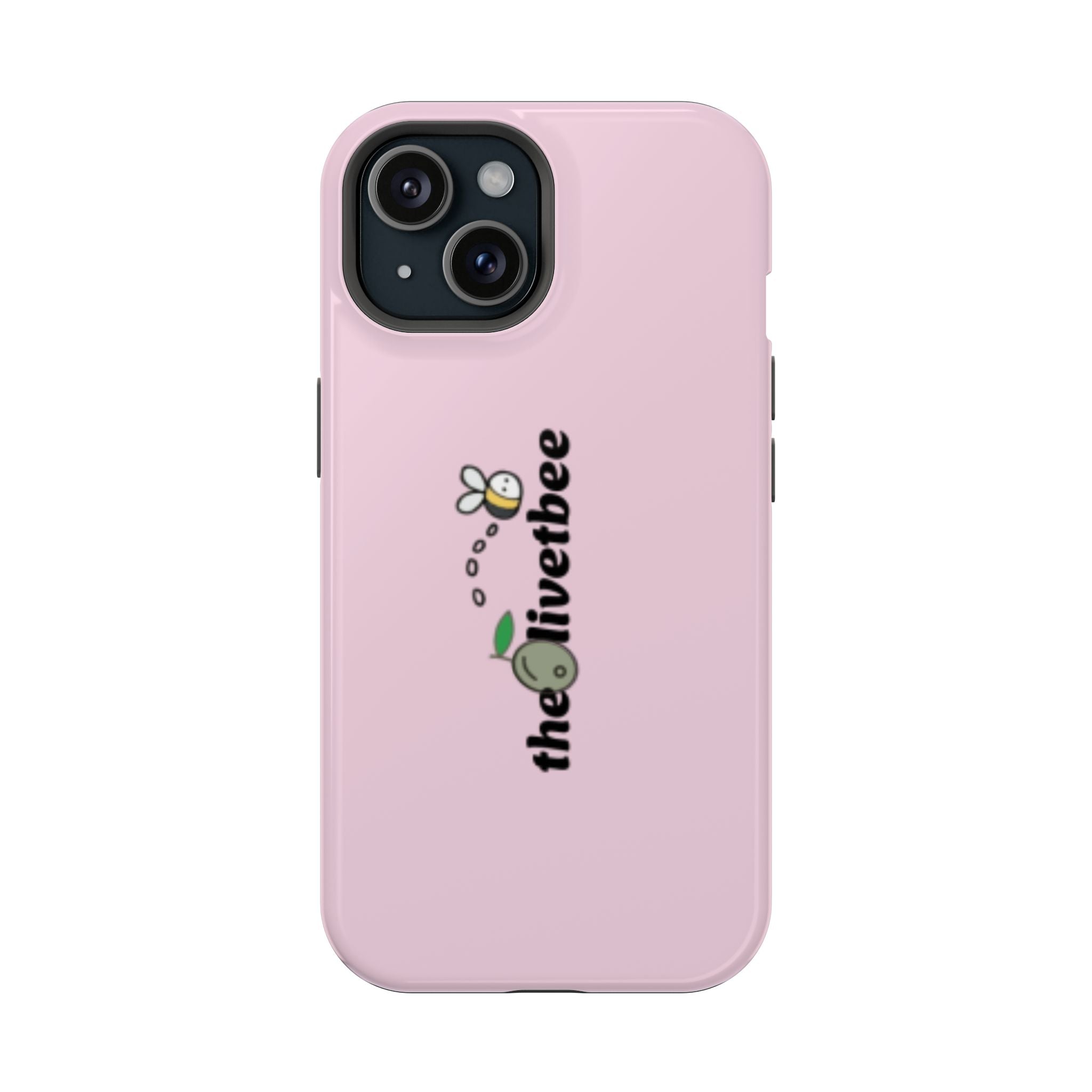 Pink Magnetic Impact-Resistant Phone Case — 'theolivetbee' , Shockproof MagSafe-Compatible Protection