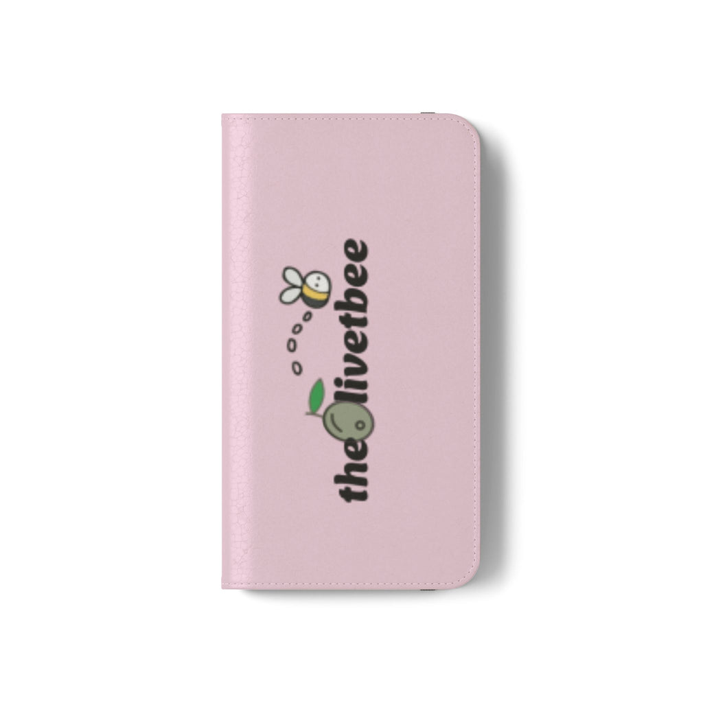 Pink Bee Logo Flip Phone Case — theOlivetbee Wallet Cover