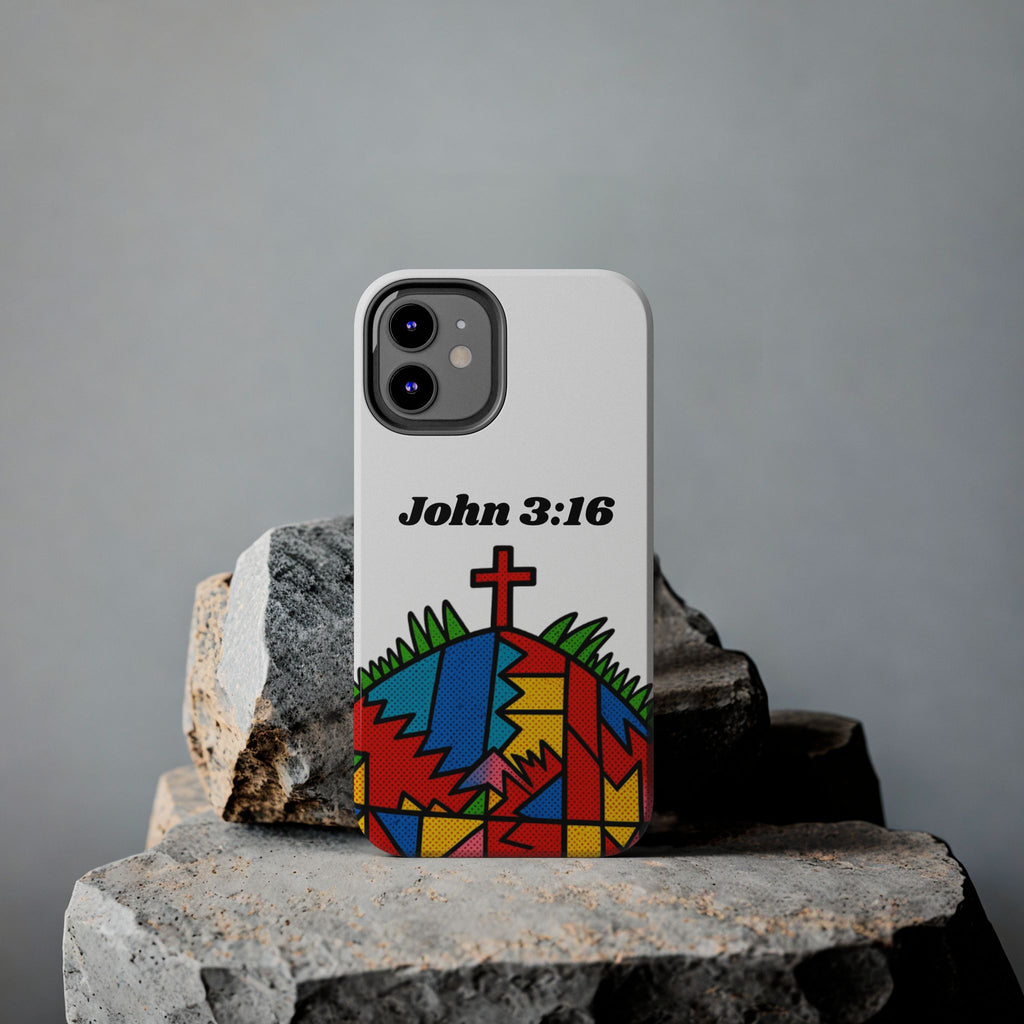 John 3:16 Christian Phone Case — Tough Religious Bible Verse Design