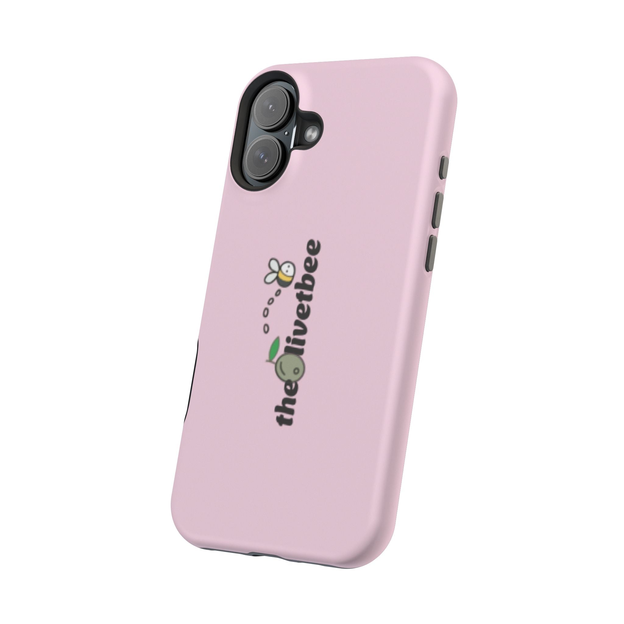 Pink Magnetic Impact-Resistant Phone Case — 'theolivetbee' , Shockproof MagSafe-Compatible Protection