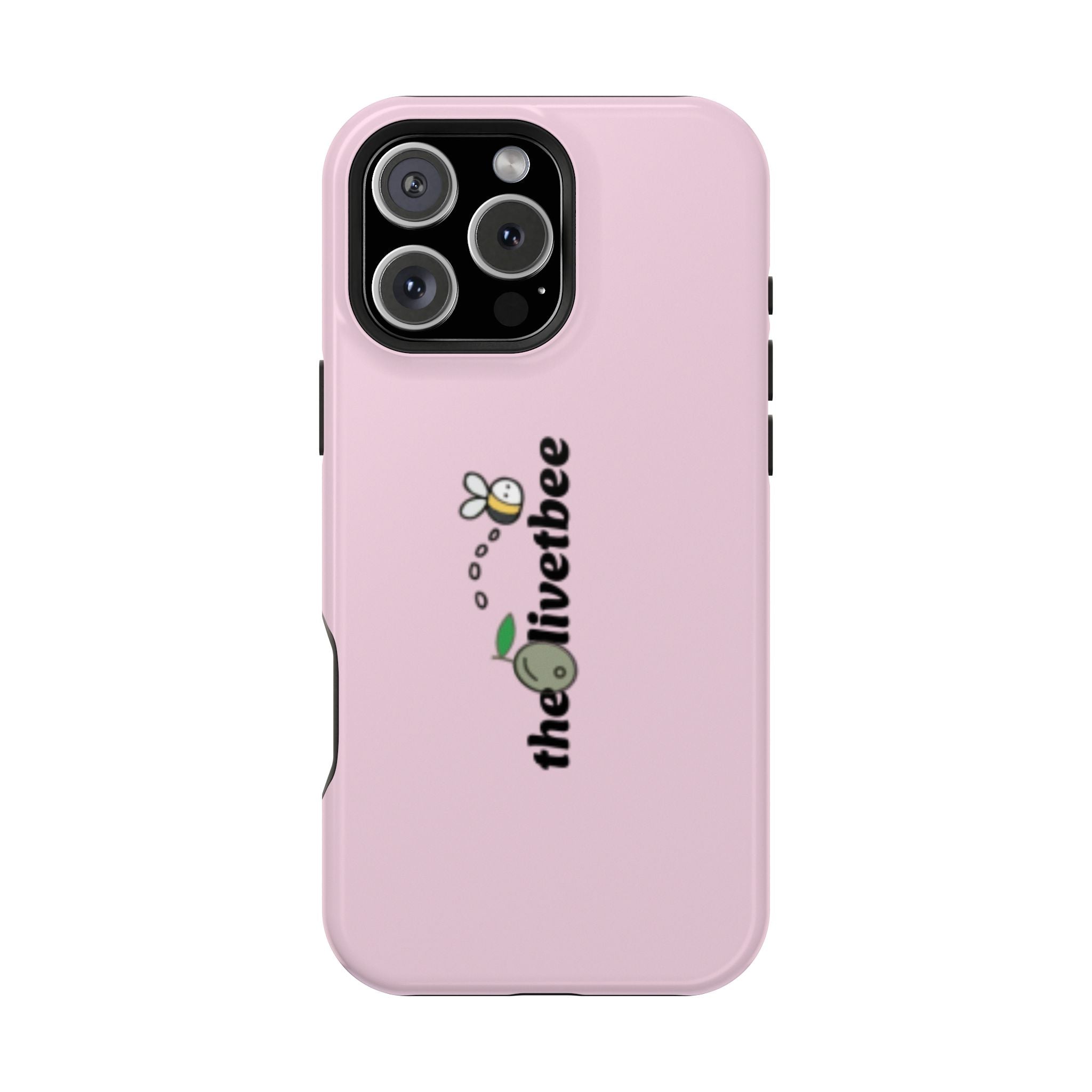 Pink Magnetic Impact-Resistant Phone Case — 'theolivetbee' , Shockproof MagSafe-Compatible Protection