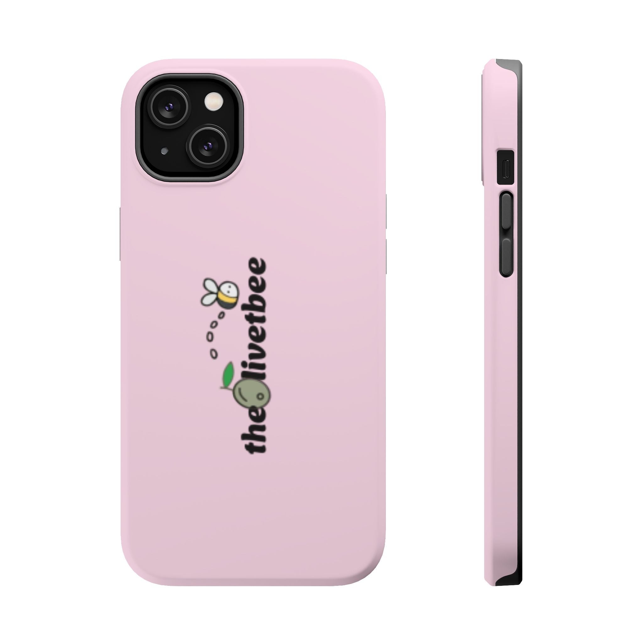 Pink Magnetic Impact-Resistant Phone Case — 'theolivetbee' , Shockproof MagSafe-Compatible Protection
