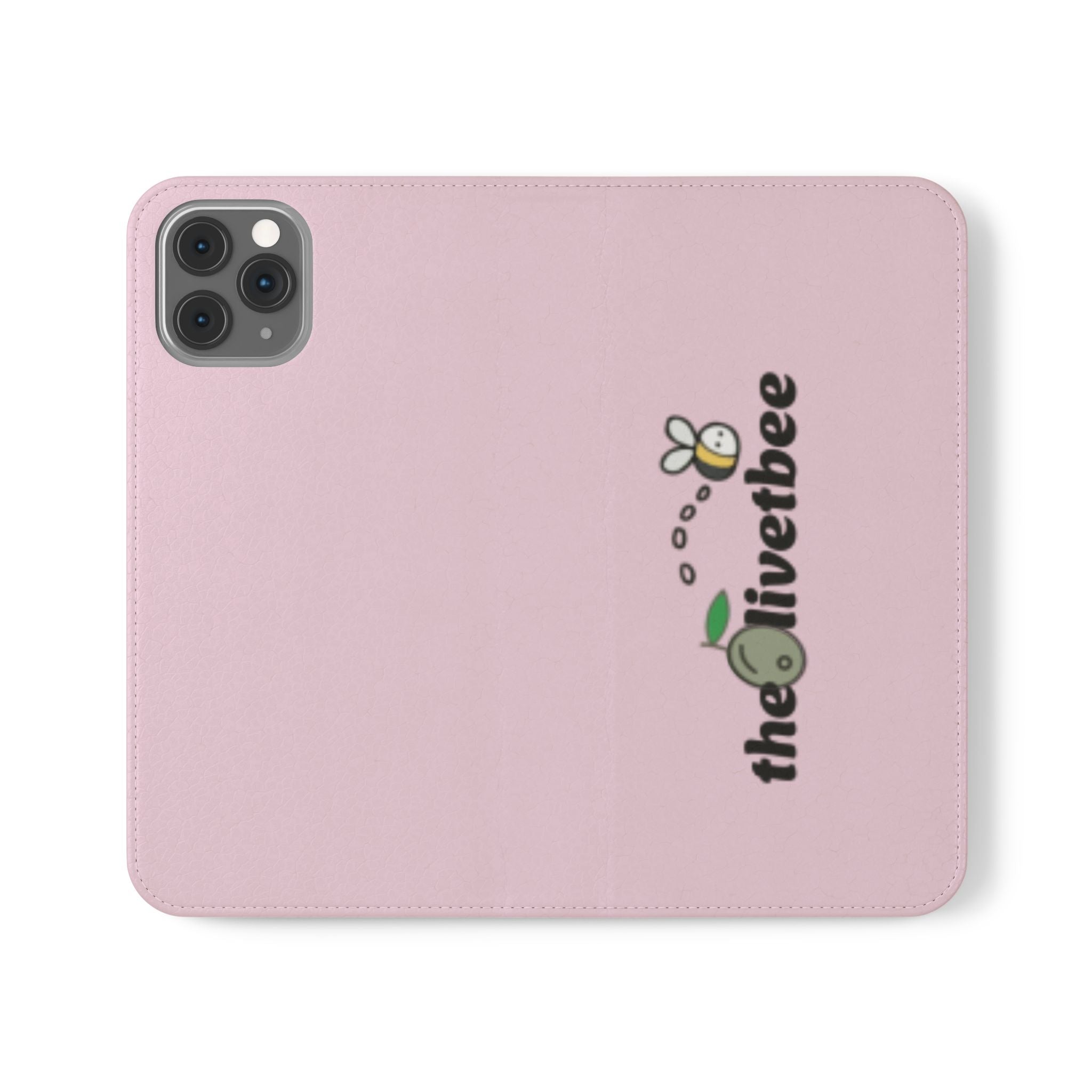 Pink Bee Logo Flip Phone Case — theOlivetbee Wallet Cover