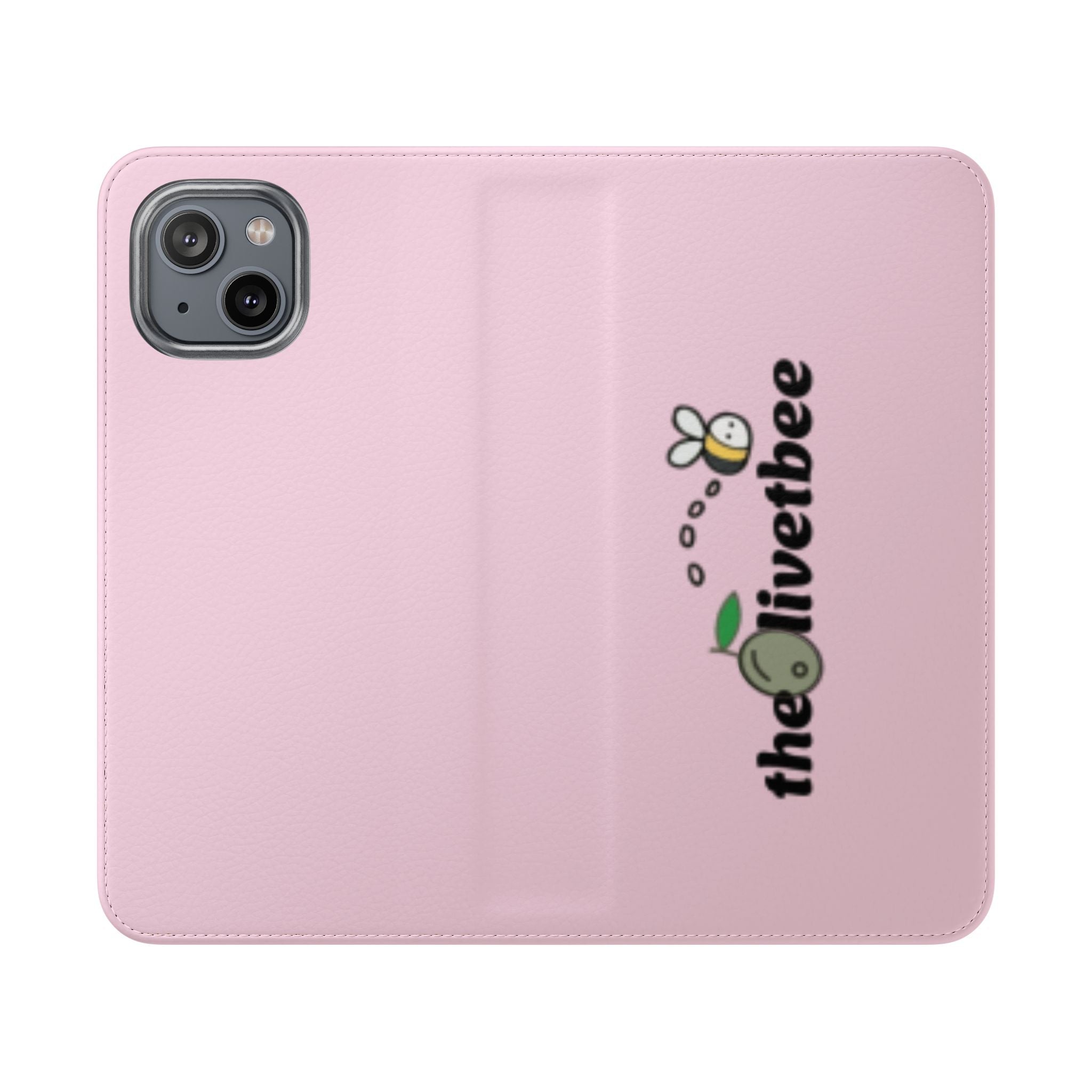 Pink Bee Logo Flip Phone Case — theOlivetbee Wallet Cover