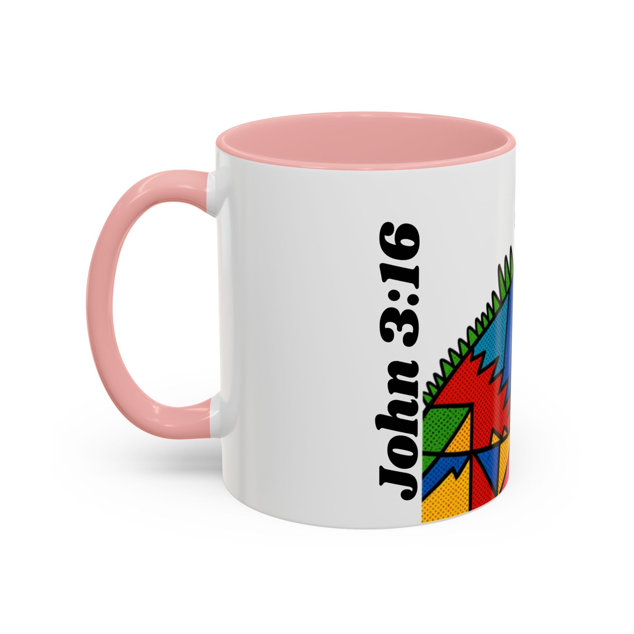 Colorful Christian Cross Accent Coffee Mug — Vibrant Faith Art (11/15oz)
