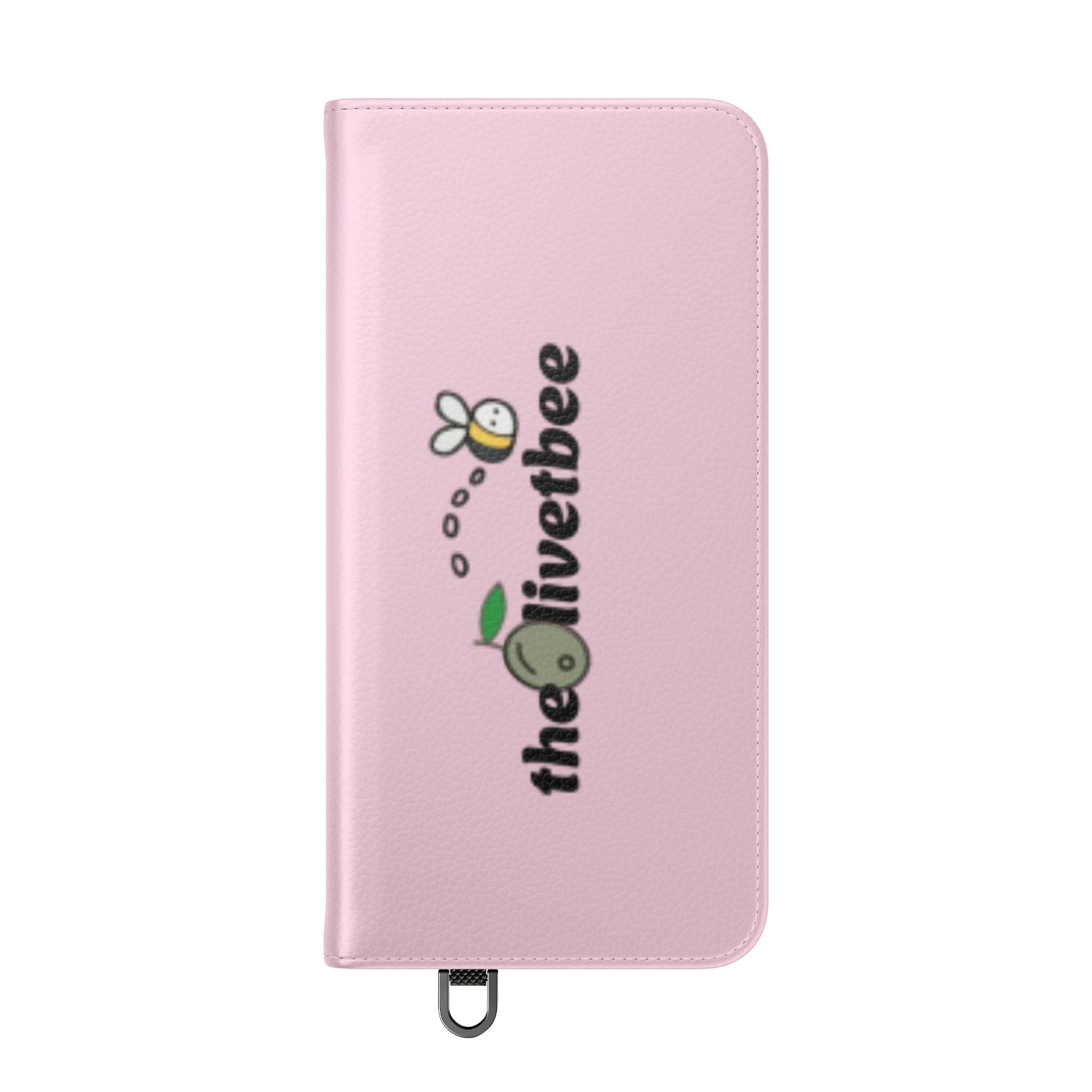 Pink Bee Logo Flip Phone Case — theOlivetbee Wallet Cover