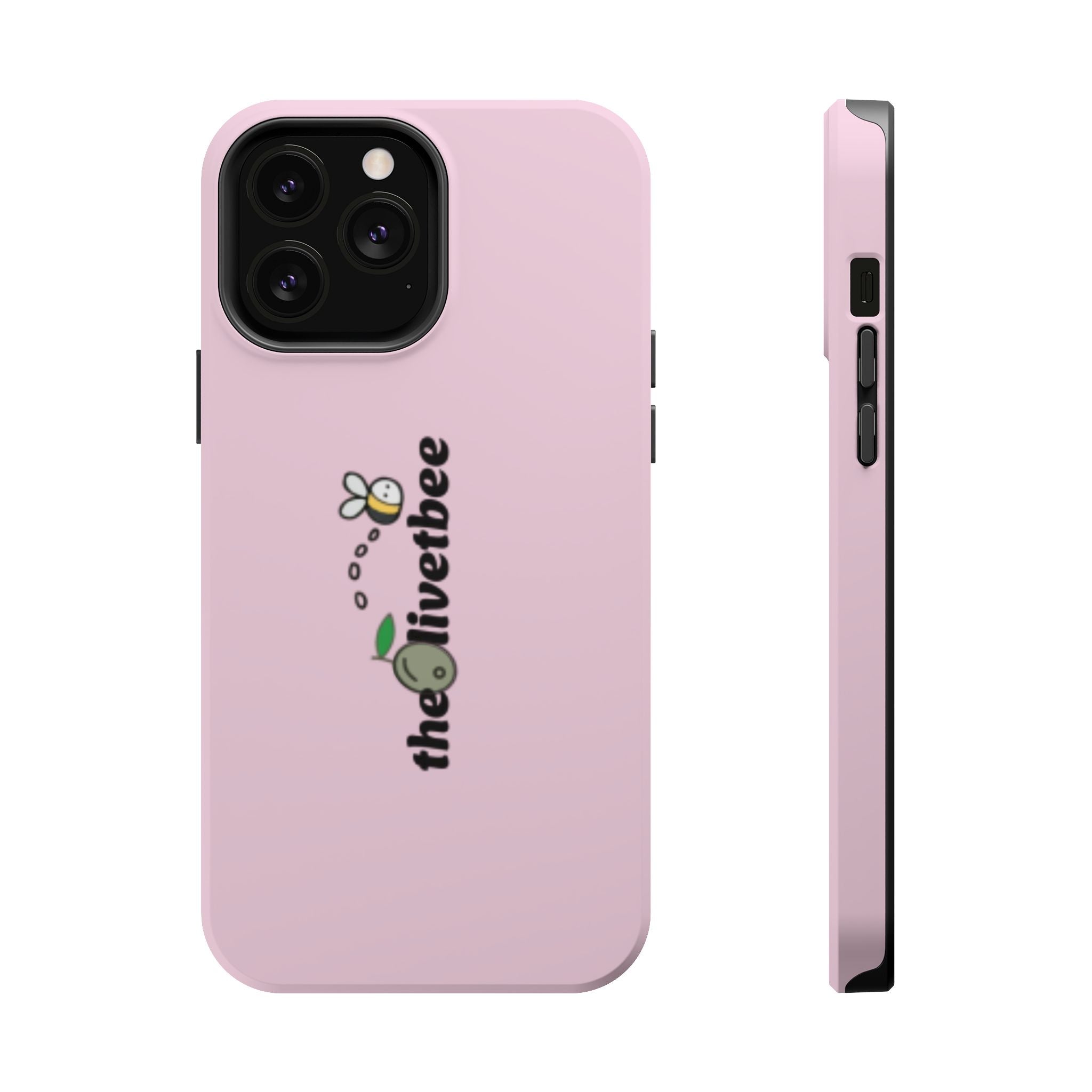 Pink Magnetic Impact-Resistant Phone Case — 'theolivetbee' , Shockproof MagSafe-Compatible Protection