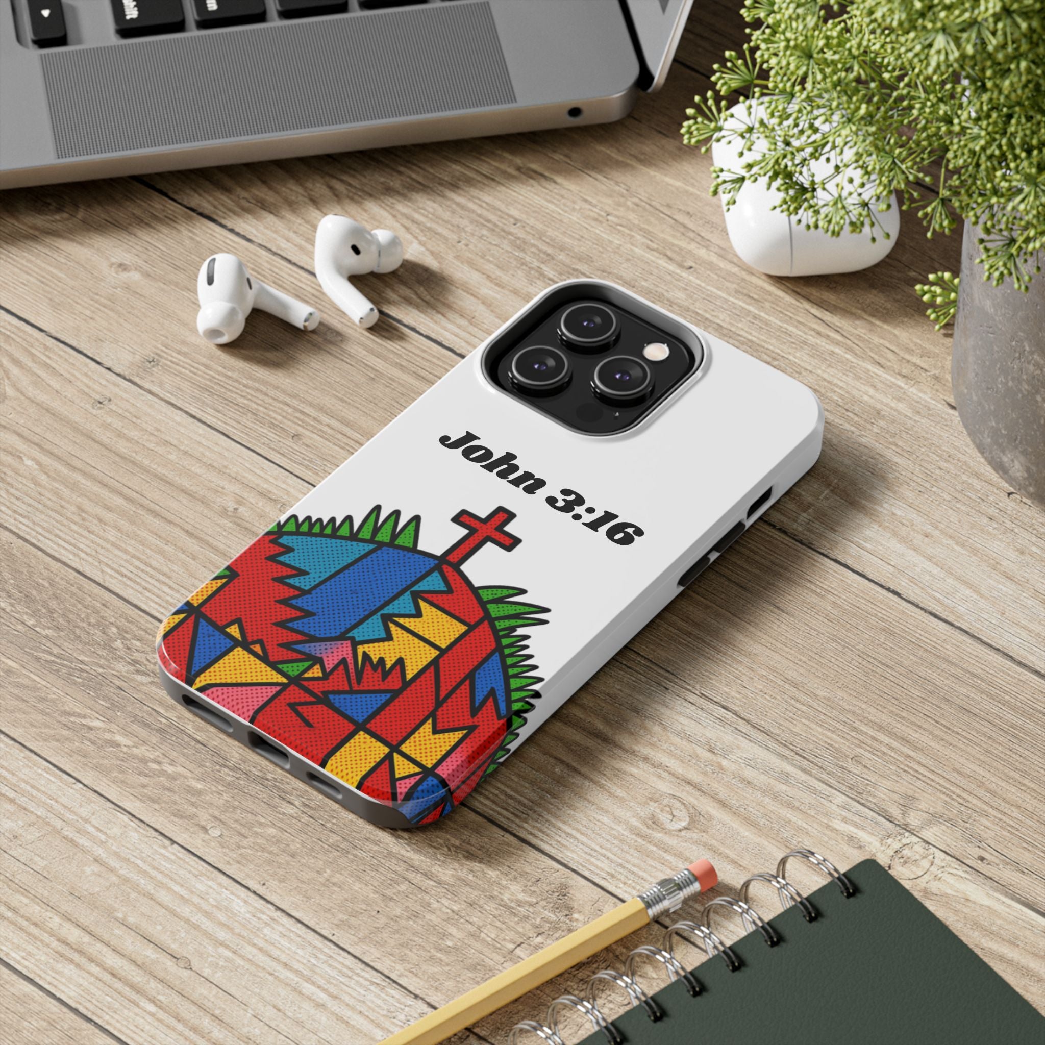 John 3:16 Christian Phone Case — Tough Religious Bible Verse Design