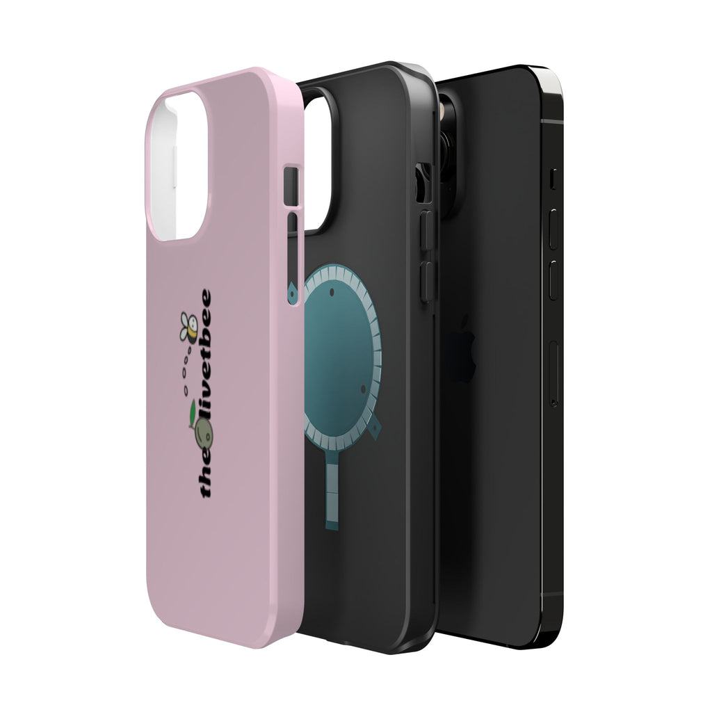 Pink Magnetic Impact-Resistant Phone Case — 'theolivetbee' , Shockproof MagSafe-Compatible Protection
