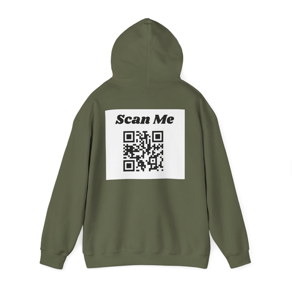 "theOlivetbee" hoodie | QR code back, Scan Me
