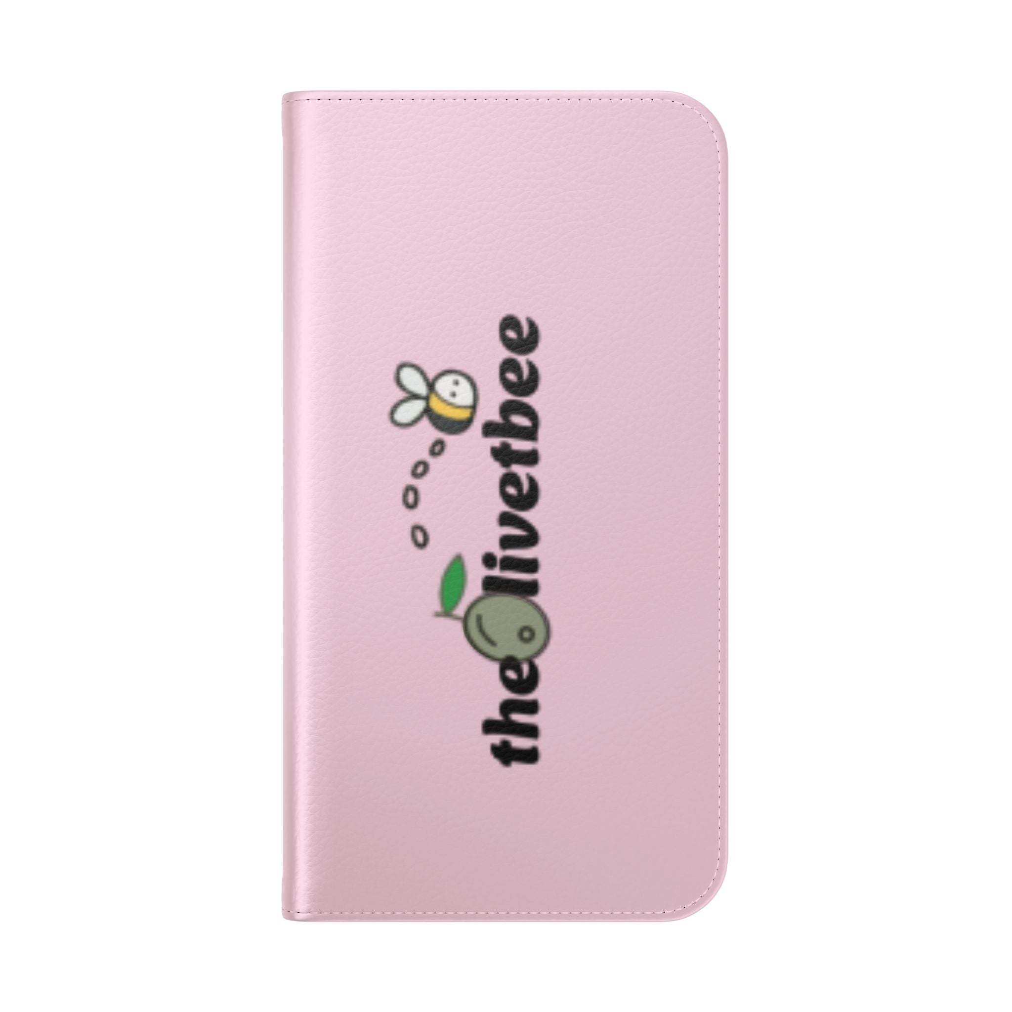 Pink Bee Logo Flip Phone Case — theOlivetbee Wallet Cover