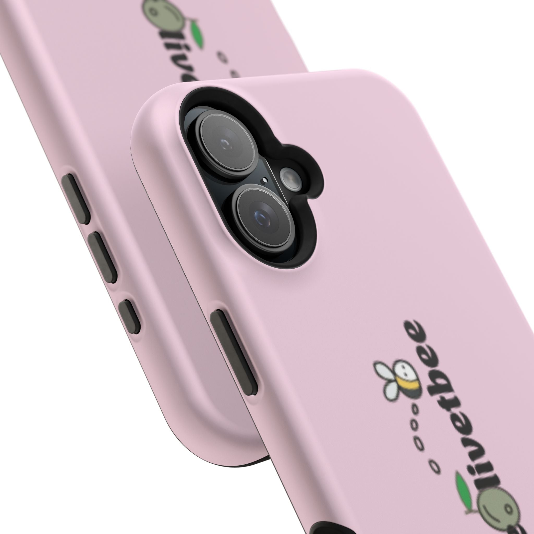 Pink Magnetic Impact-Resistant Phone Case — 'theolivetbee' , Shockproof MagSafe-Compatible Protection