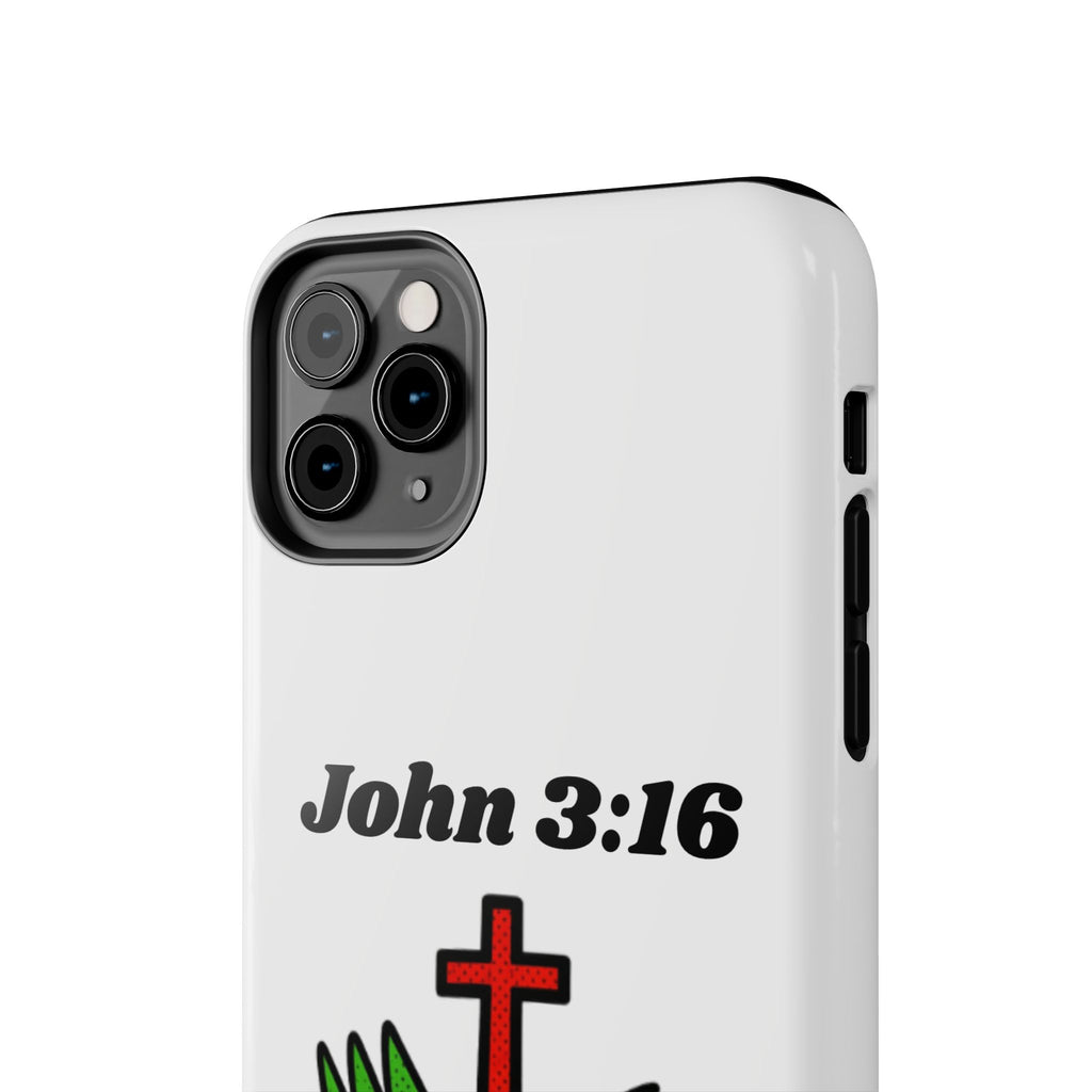 John 3:16 Christian Phone Case — Tough Religious Bible Verse Design