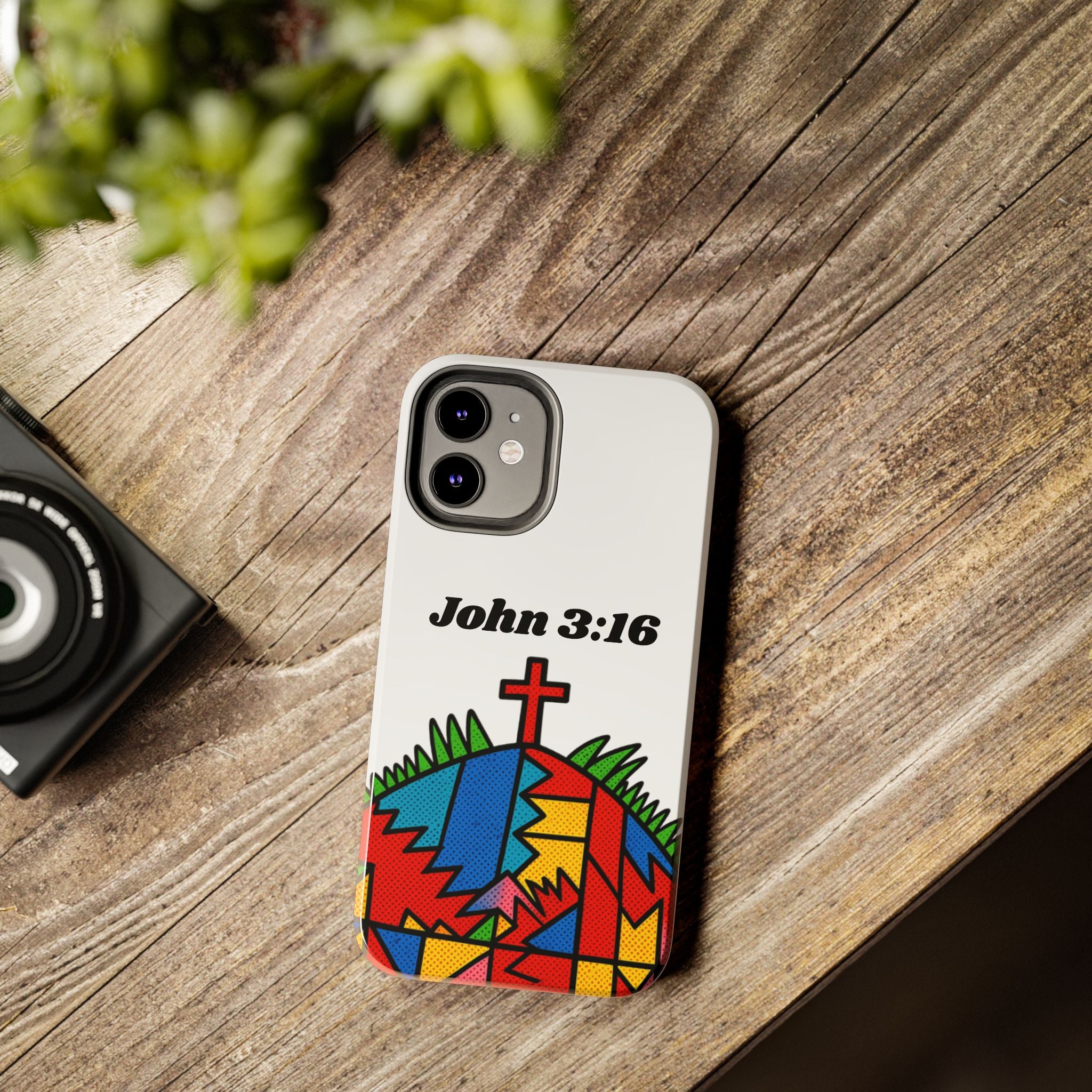 John 3:16 Christian Phone Case — Tough Religious Bible Verse Design