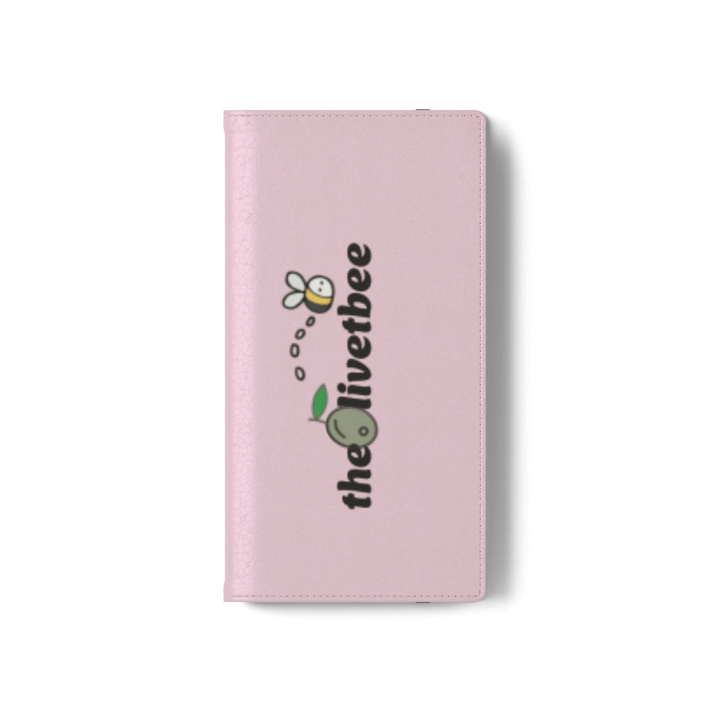 Pink Bee Logo Flip Phone Case — theOlivetbee Wallet Cover