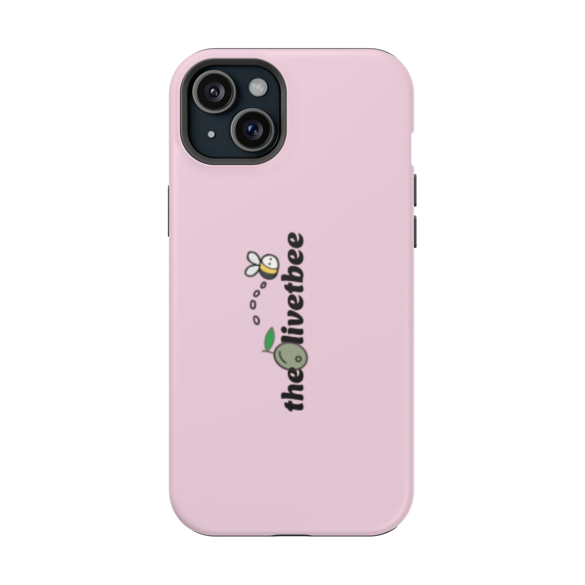 Pink Magnetic Impact-Resistant Phone Case — 'theolivetbee' , Shockproof MagSafe-Compatible Protection