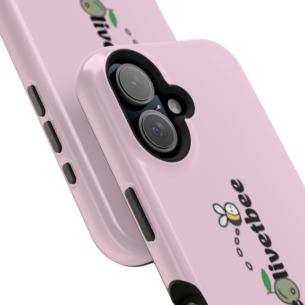 Pink Magnetic Impact-Resistant Phone Case — 'theolivetbee' , Shockproof MagSafe-Compatible Protection
