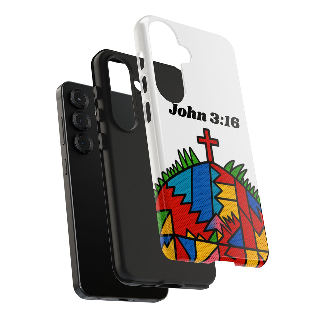 John 3:16 Christian Phone Case — Tough Religious Bible Verse Design