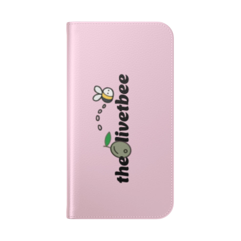 Pink Bee Logo Flip Phone Case — theOlivetbee Wallet Cover