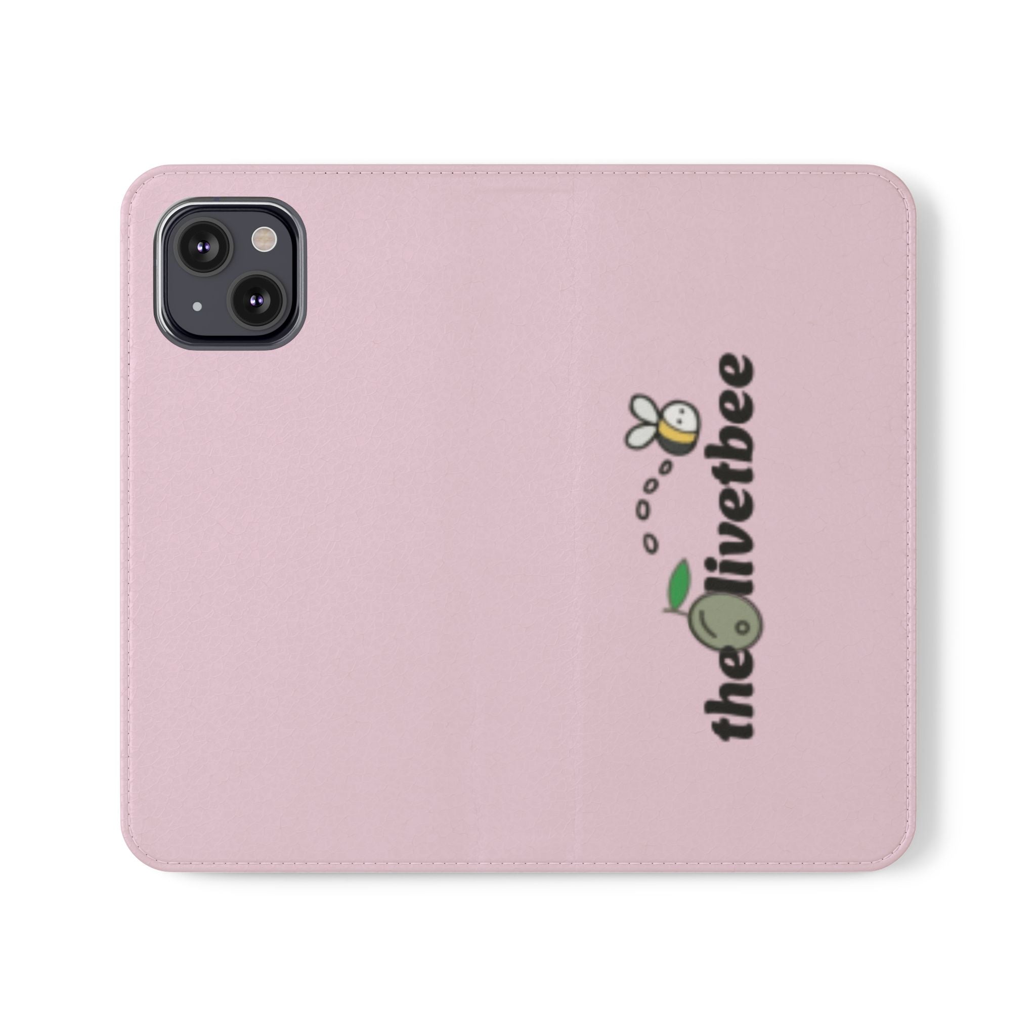 Pink Bee Logo Flip Phone Case — theOlivetbee Wallet Cover