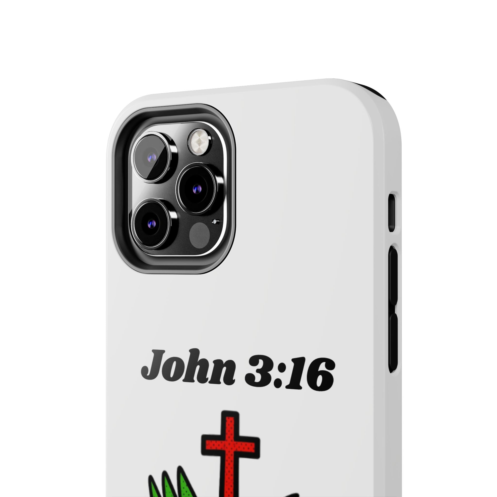 John 3:16 Christian Phone Case — Tough Religious Bible Verse Design