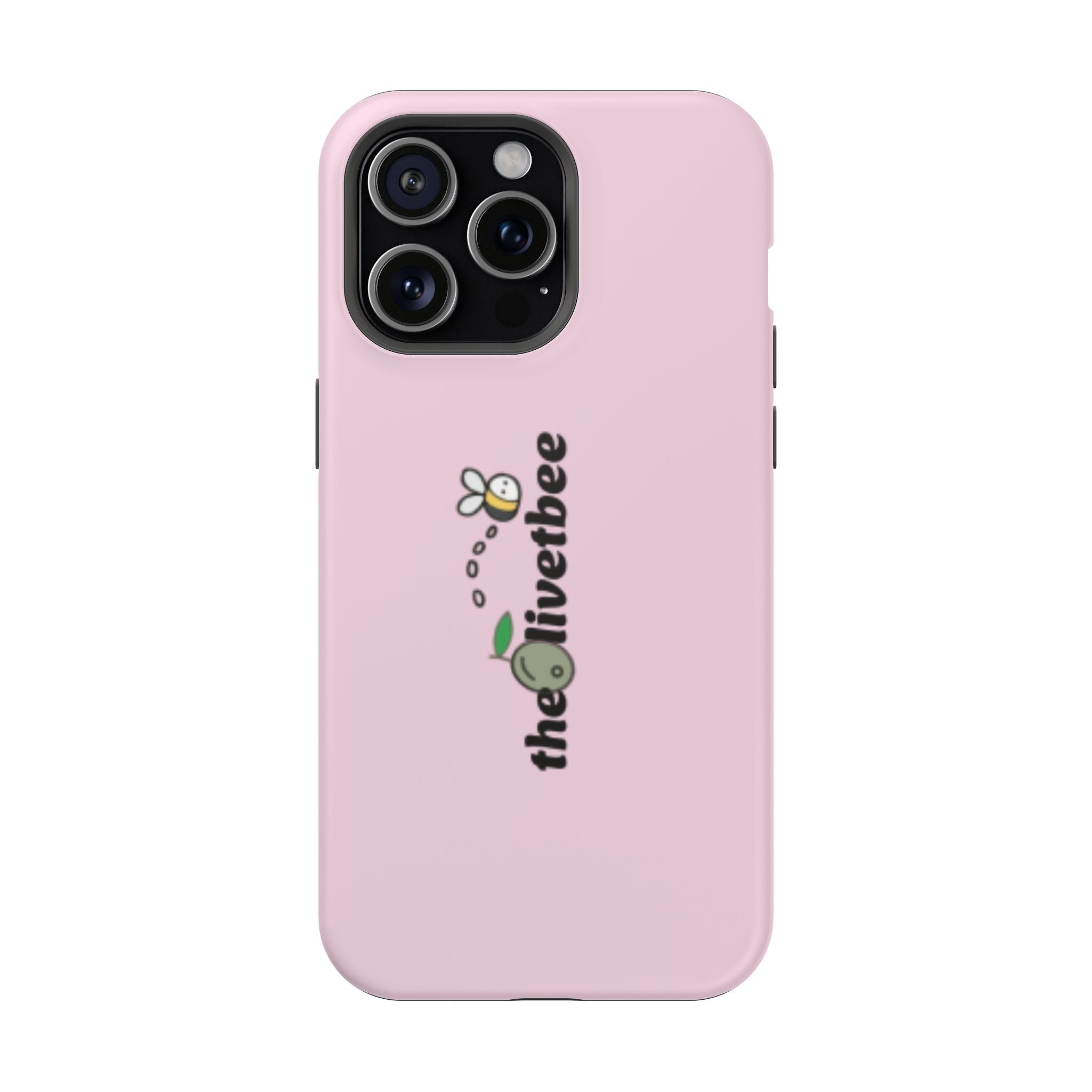 Pink Magnetic Impact-Resistant Phone Case — 'theolivetbee' , Shockproof MagSafe-Compatible Protection