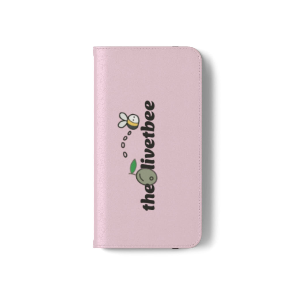 Pink Bee Logo Flip Phone Case — theOlivetbee Wallet Cover