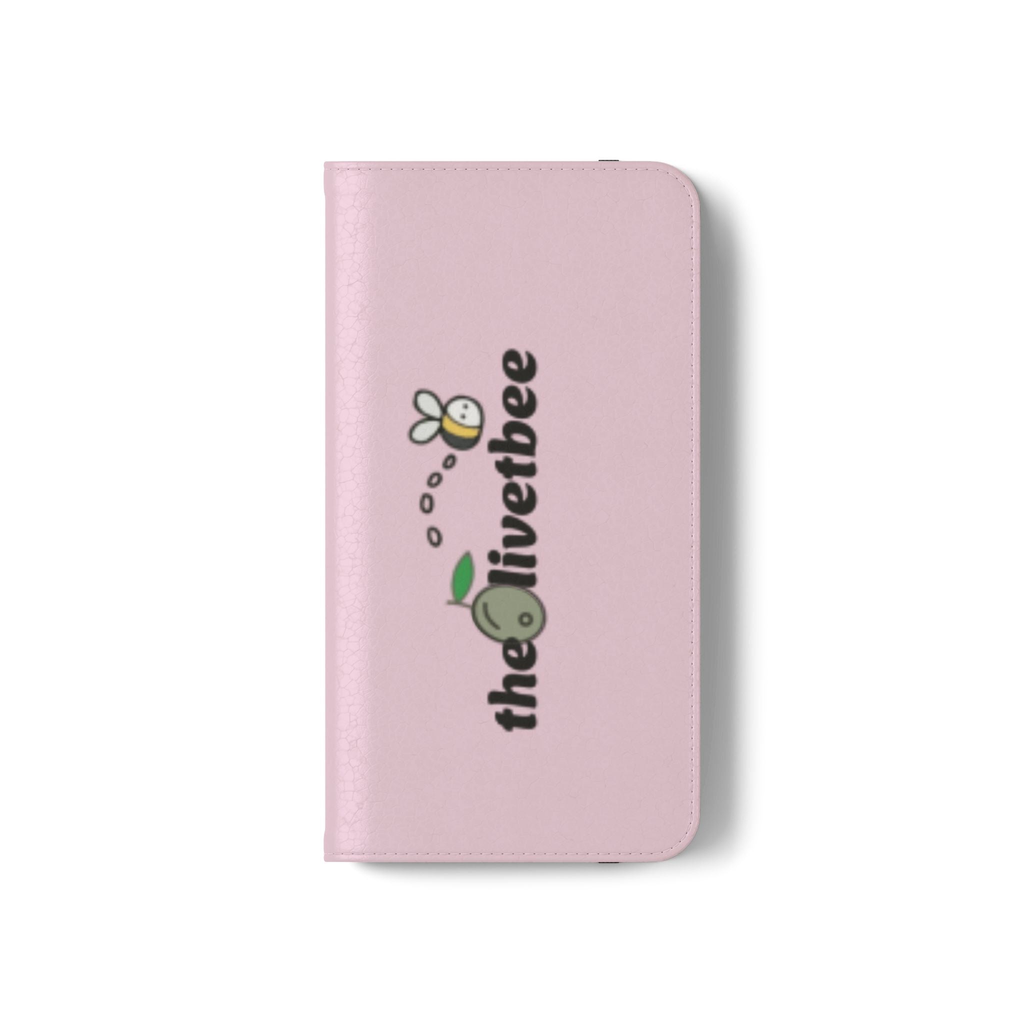 Pink Bee Logo Flip Phone Case — theOlivetbee Wallet Cover