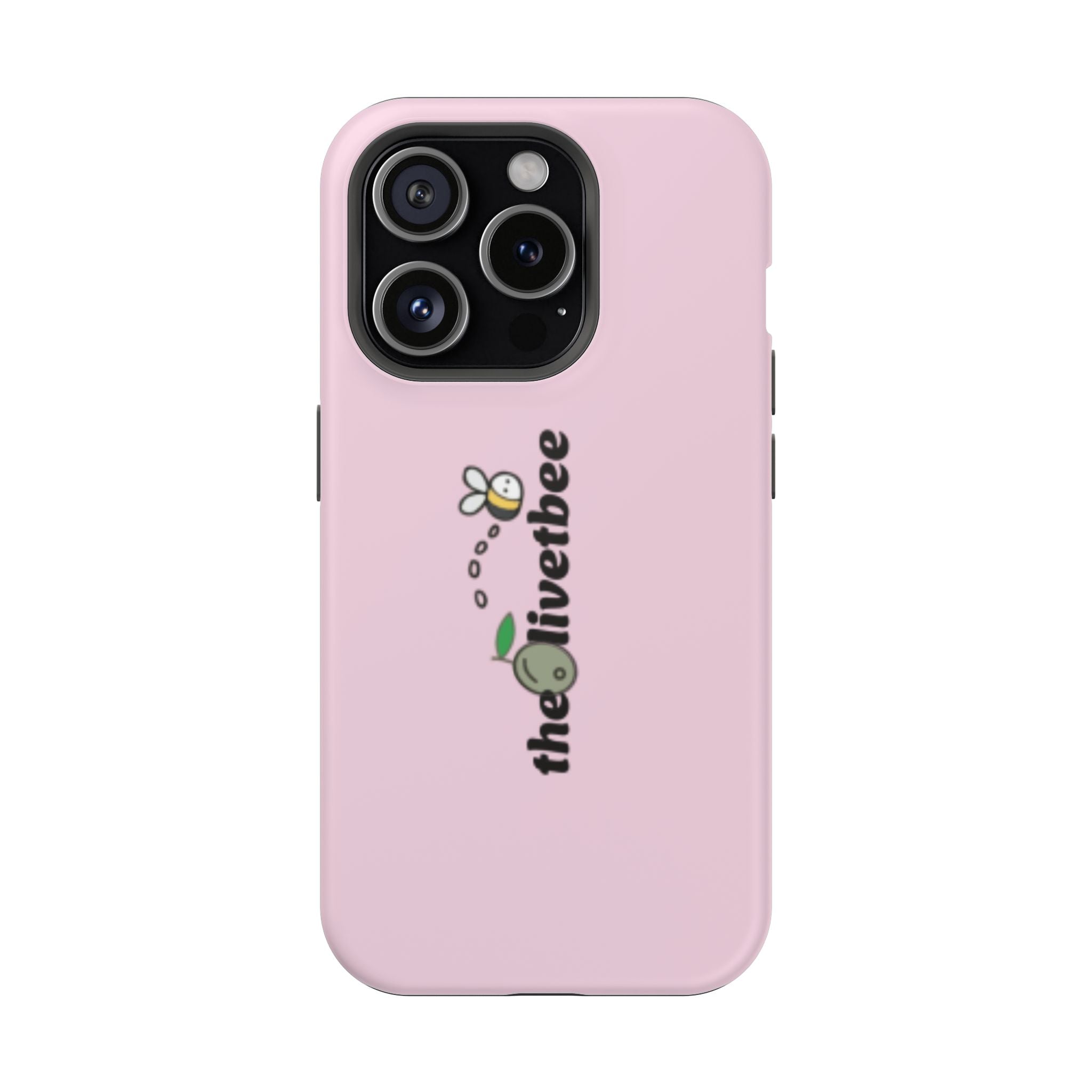 Pink Magnetic Impact-Resistant Phone Case — 'theolivetbee' , Shockproof MagSafe-Compatible Protection