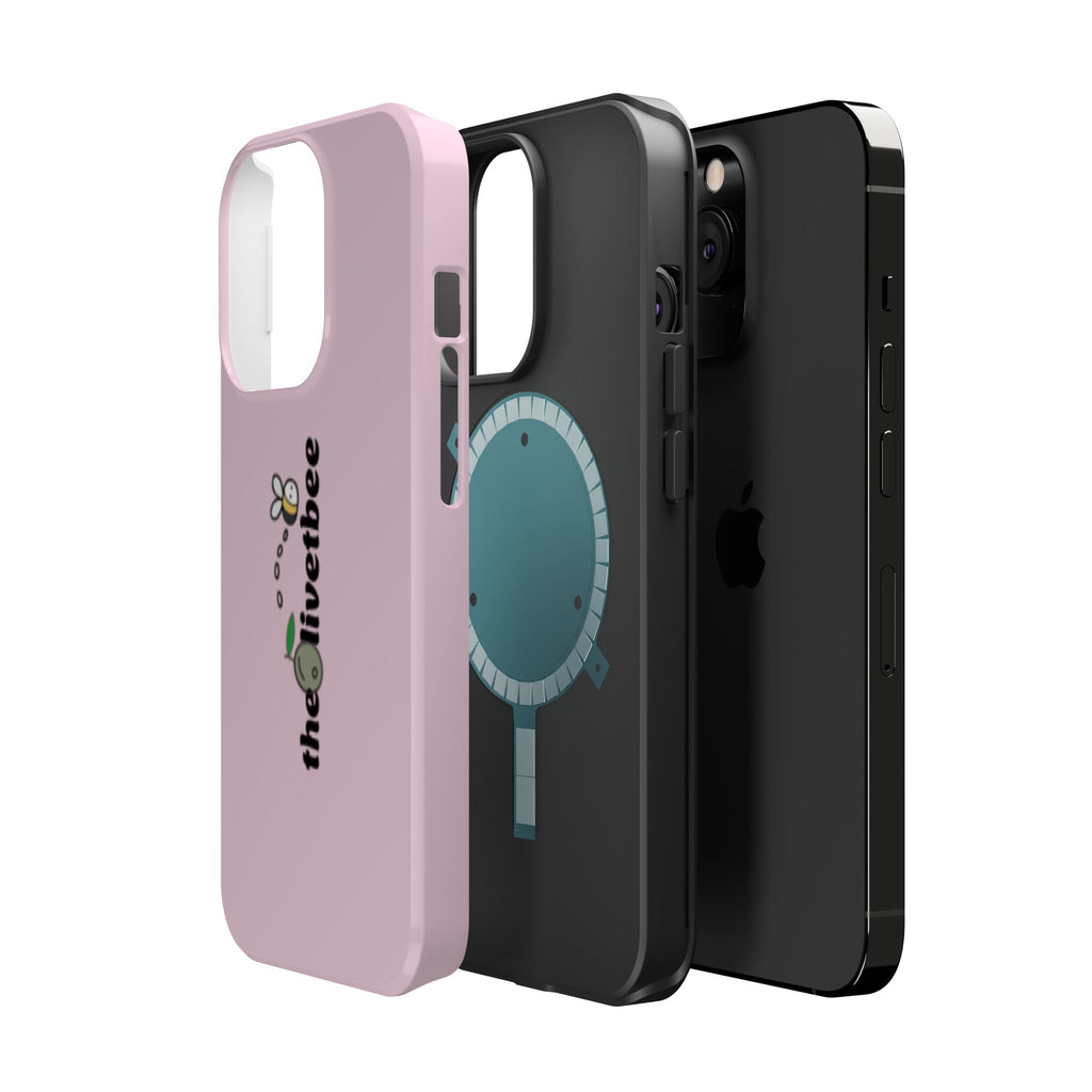 Pink Magnetic Impact-Resistant Phone Case — 'theolivetbee' , Shockproof MagSafe-Compatible Protection