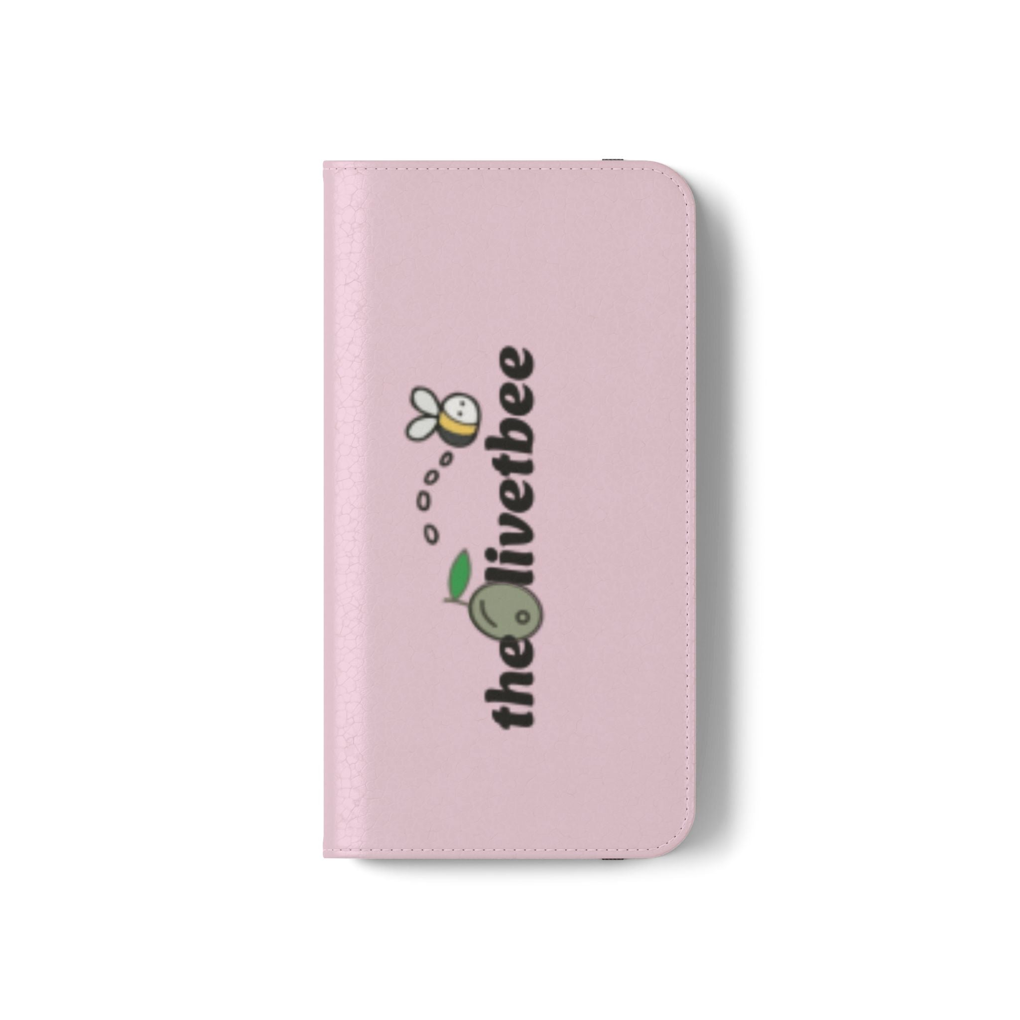 Pink Bee Logo Flip Phone Case — theOlivetbee Wallet Cover
