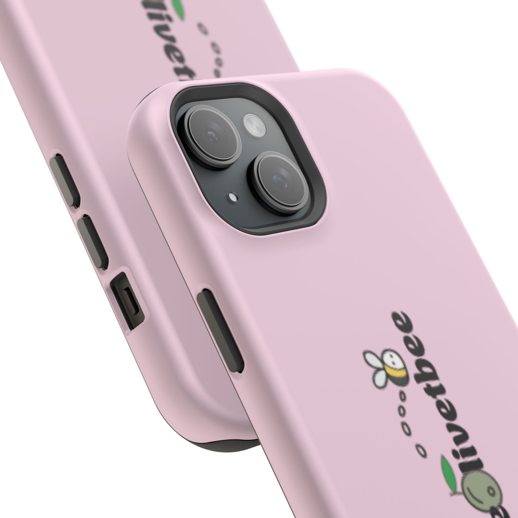 Pink Magnetic Impact-Resistant Phone Case — 'theolivetbee' , Shockproof MagSafe-Compatible Protection
