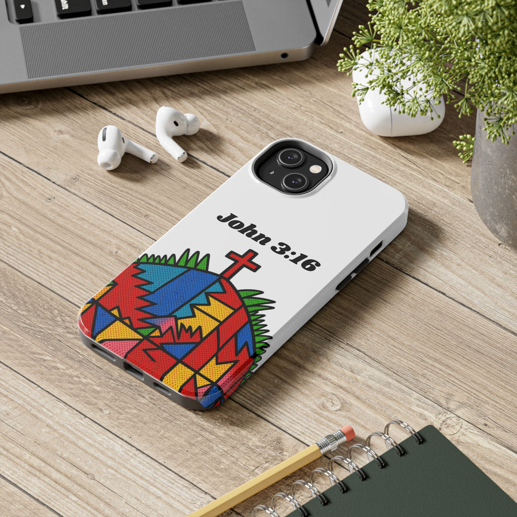 John 3:16 Christian Phone Case — Tough Religious Bible Verse Design