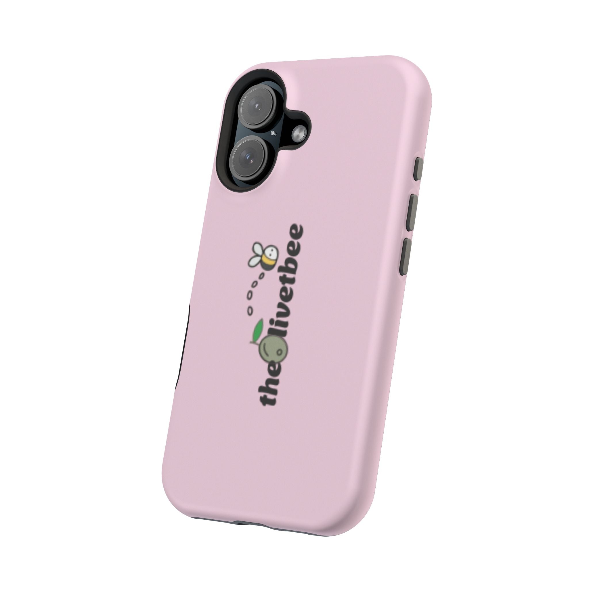 Pink Magnetic Impact-Resistant Phone Case — 'theolivetbee' , Shockproof MagSafe-Compatible Protection
