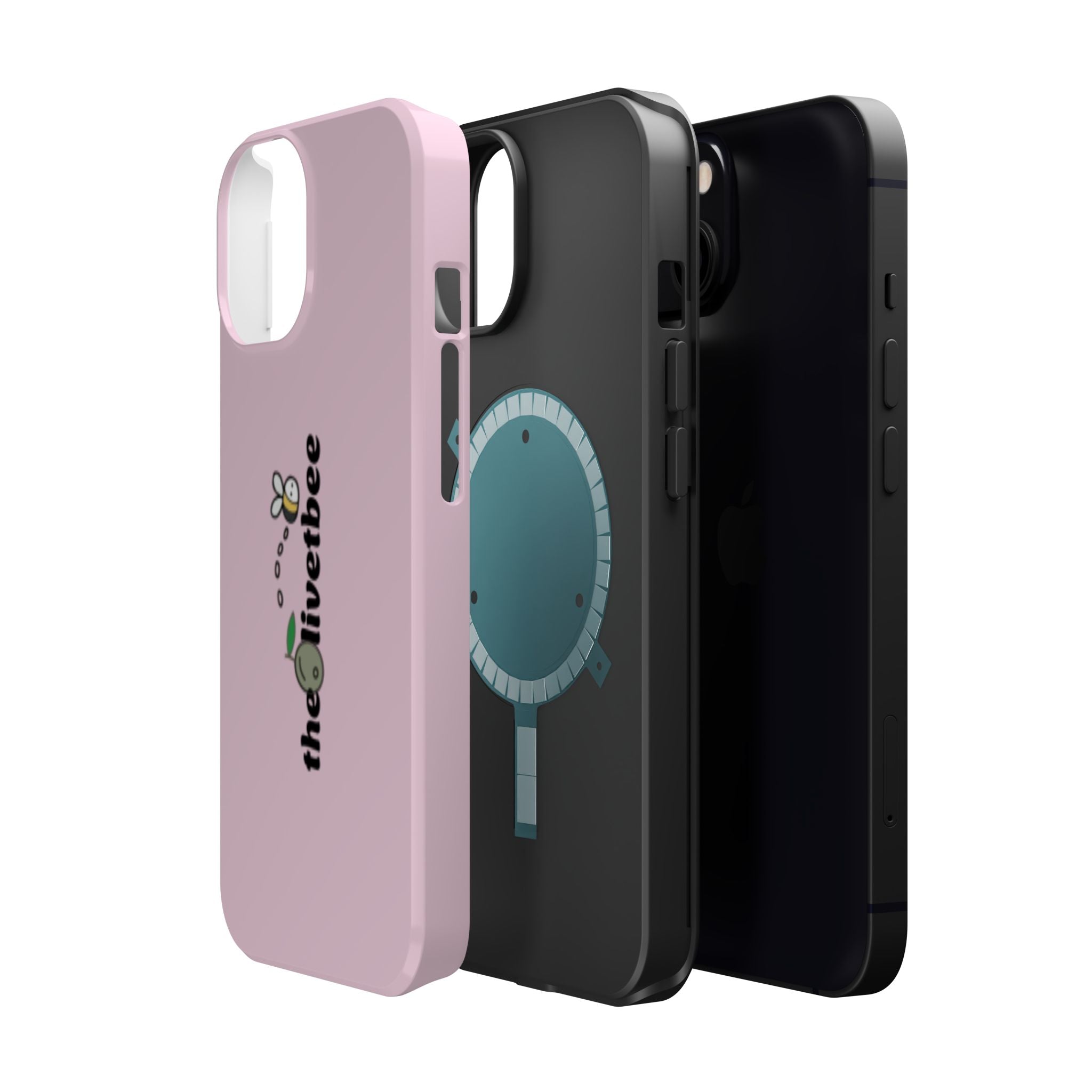 Pink Magnetic Impact-Resistant Phone Case — 'theolivetbee' , Shockproof MagSafe-Compatible Protection