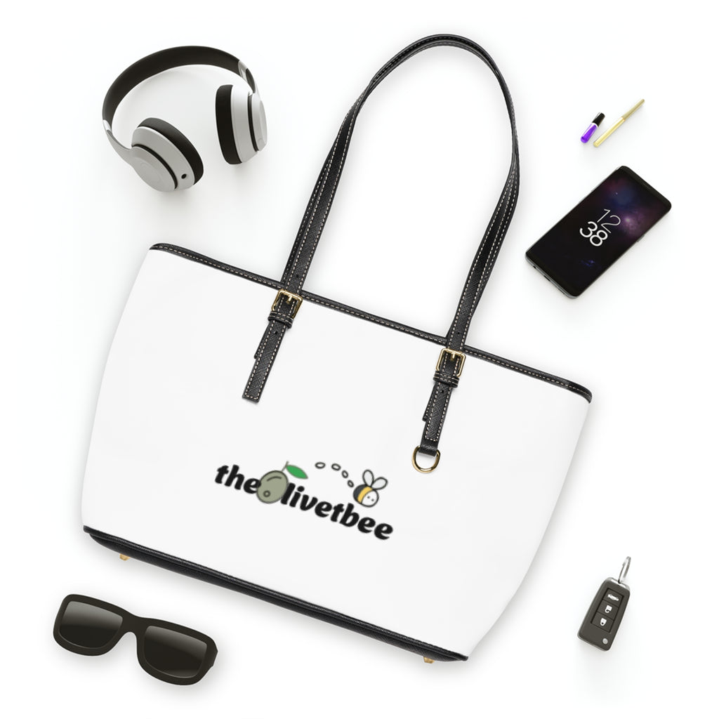 Hebrews 11:1 PU Leather Shoulder Bag — Christian Tote with "theOlivetbee" Logo