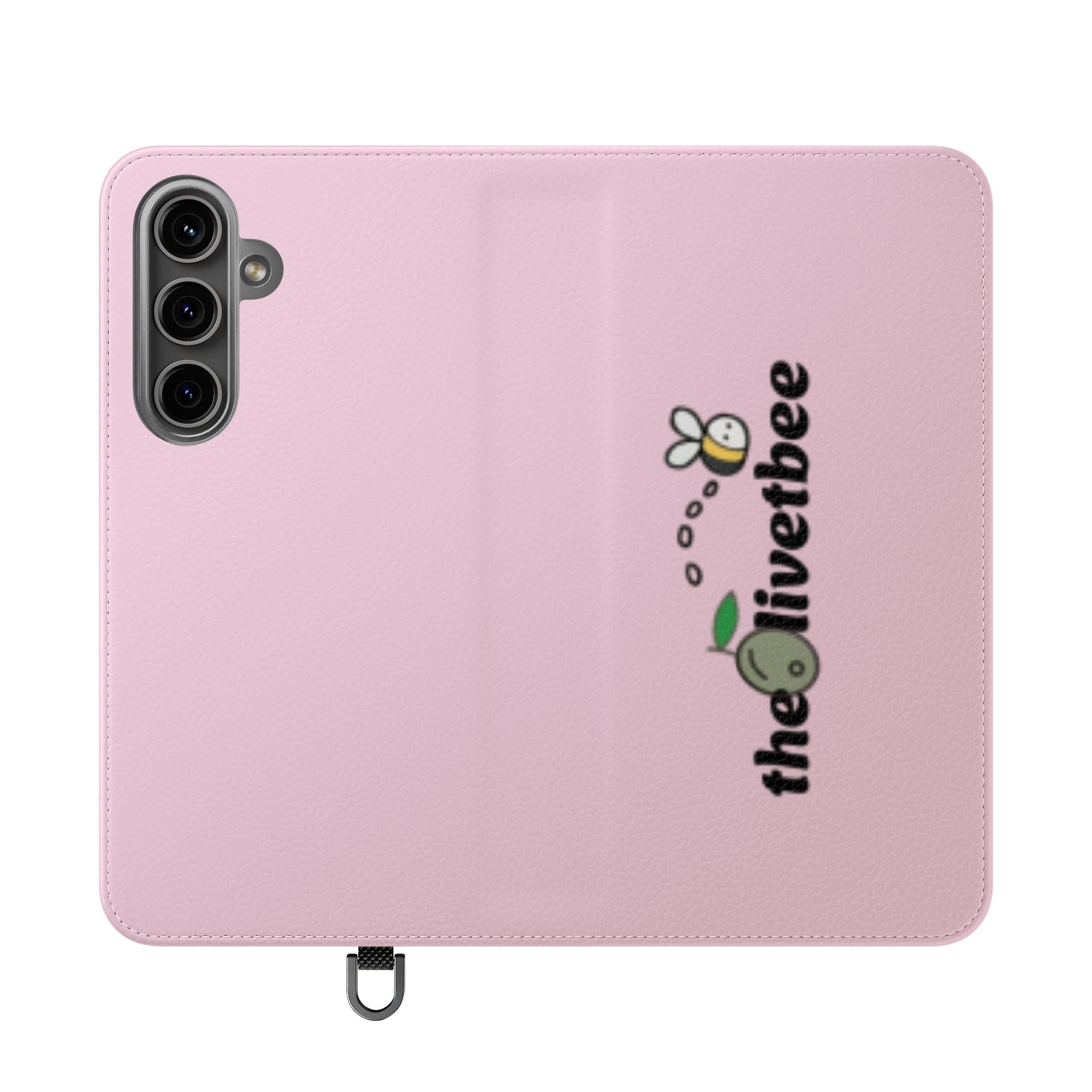 Pink Bee Logo Flip Phone Case — theOlivetbee Wallet Cover