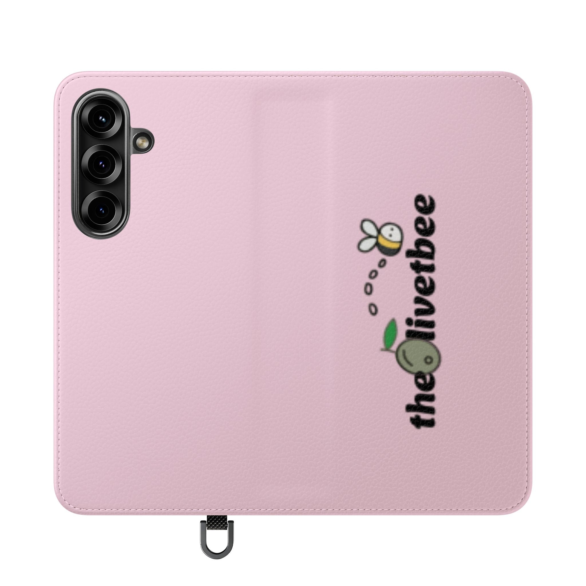 Pink Bee Logo Flip Phone Case — theOlivetbee Wallet Cover