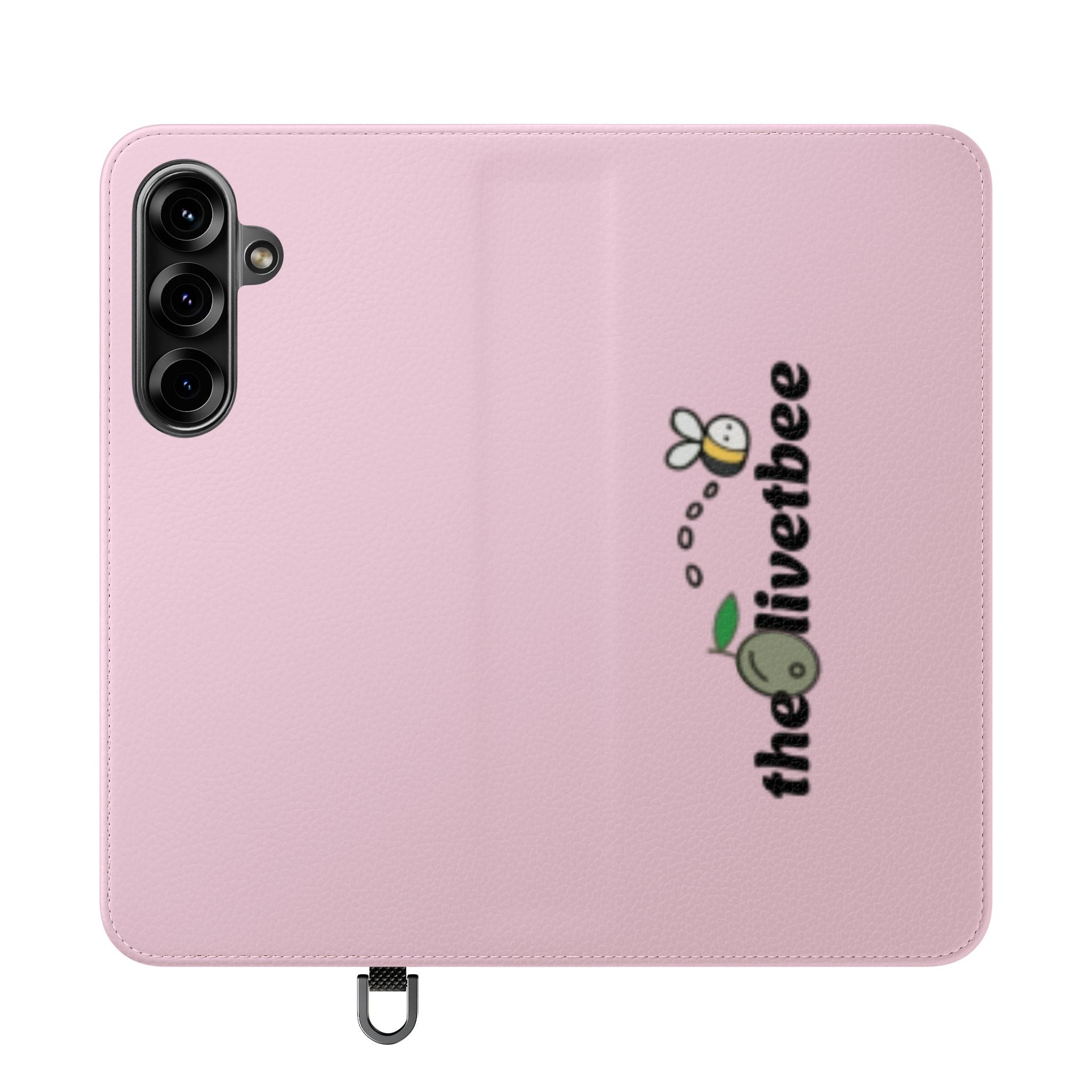 Pink Bee Logo Flip Phone Case — theOlivetbee Wallet Cover