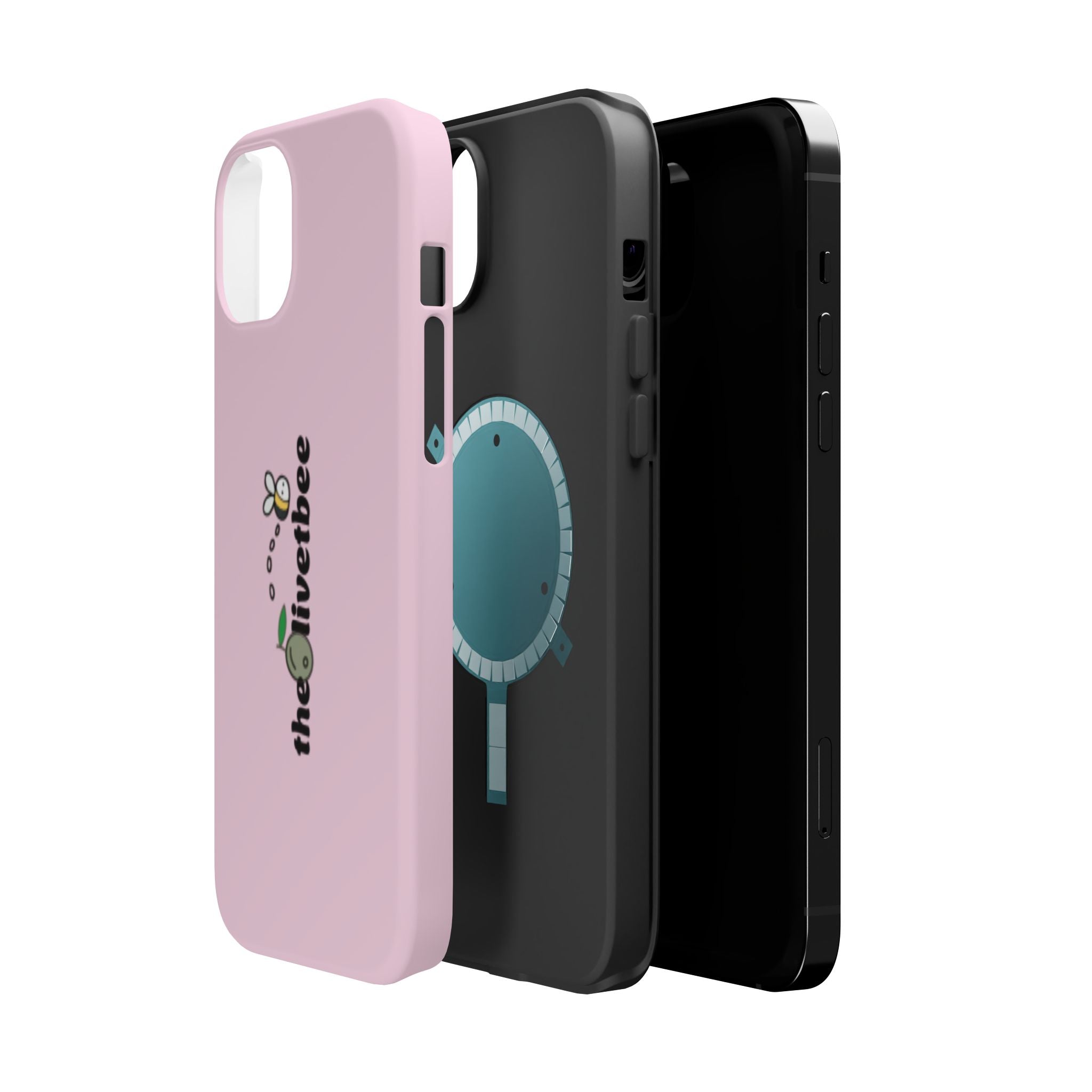 Pink Magnetic Impact-Resistant Phone Case — 'theolivetbee' , Shockproof MagSafe-Compatible Protection