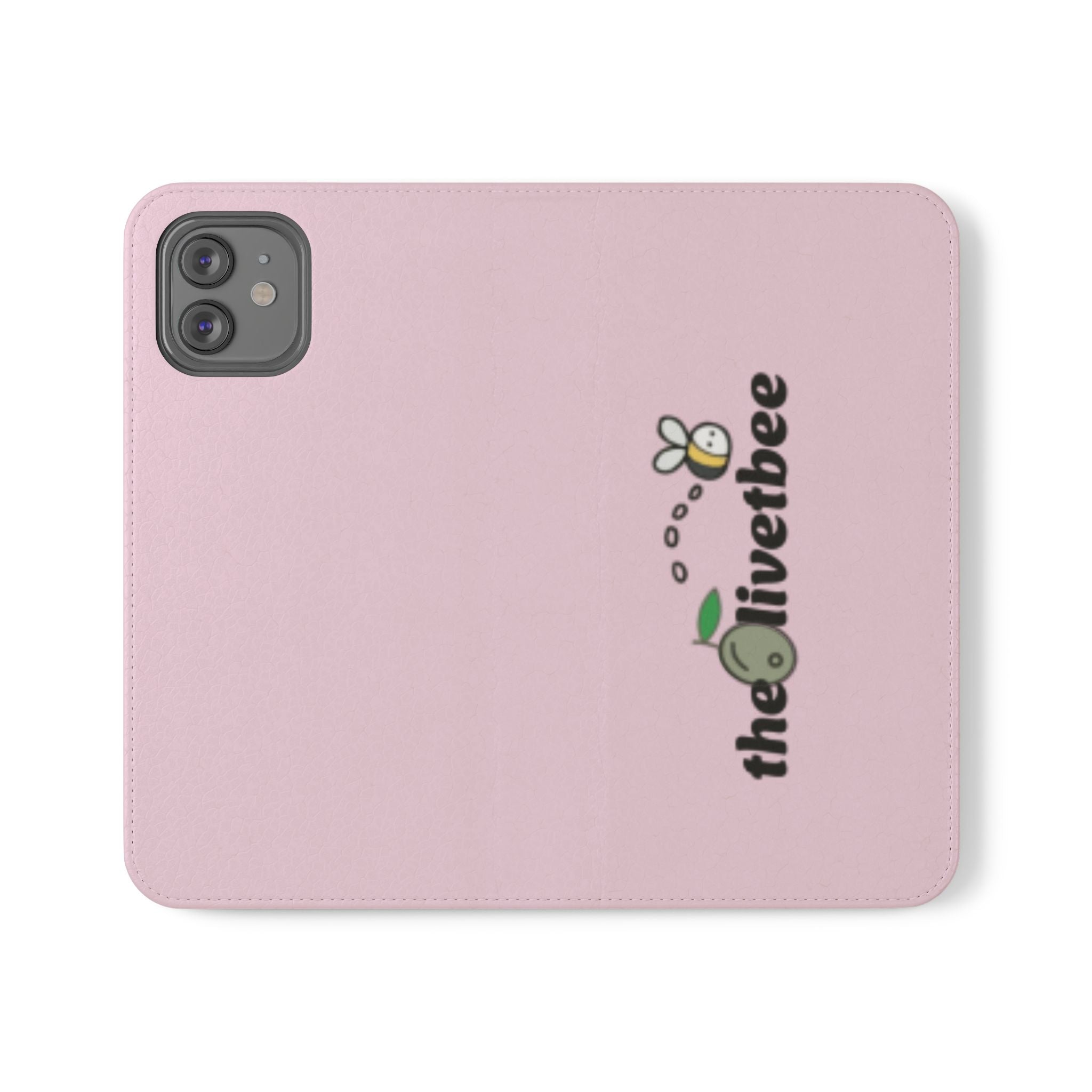 Pink Bee Logo Flip Phone Case — theOlivetbee Wallet Cover