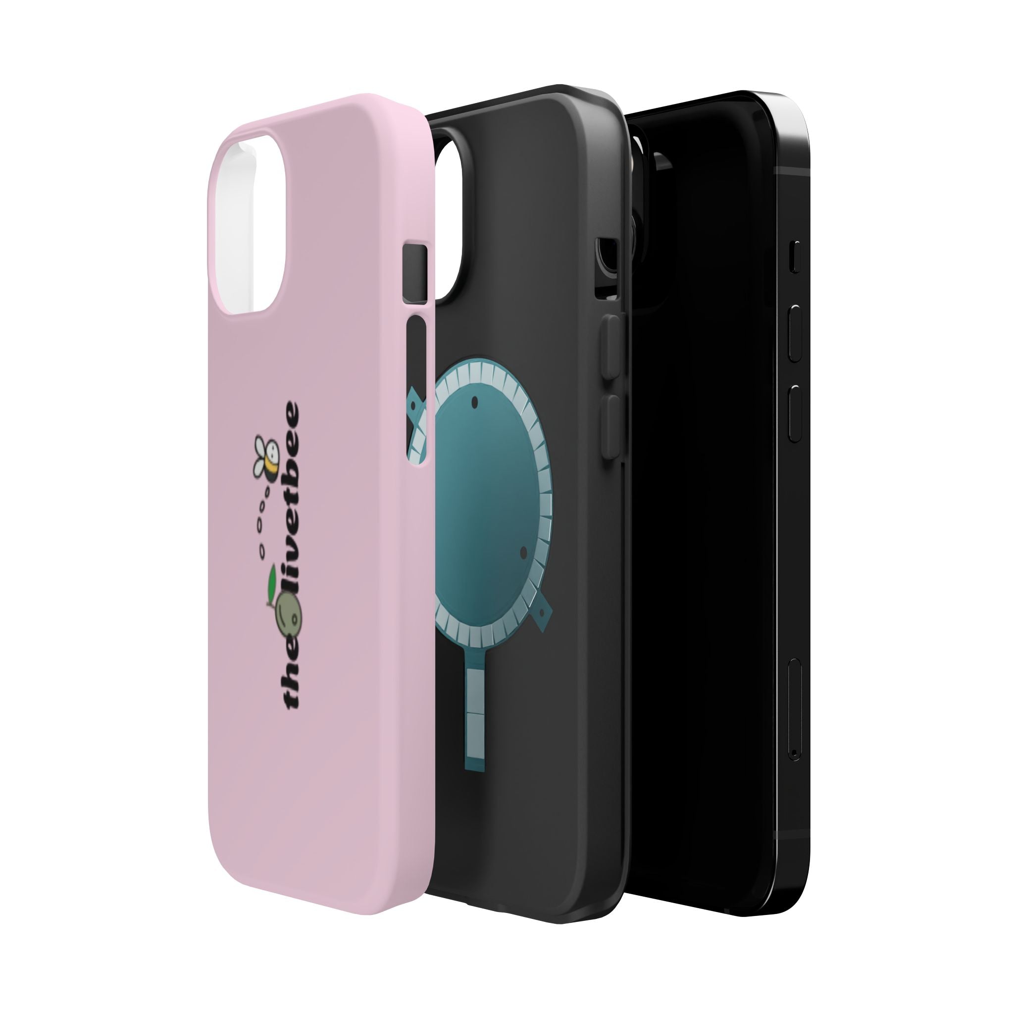 Pink Magnetic Impact-Resistant Phone Case — 'theolivetbee' , Shockproof MagSafe-Compatible Protection