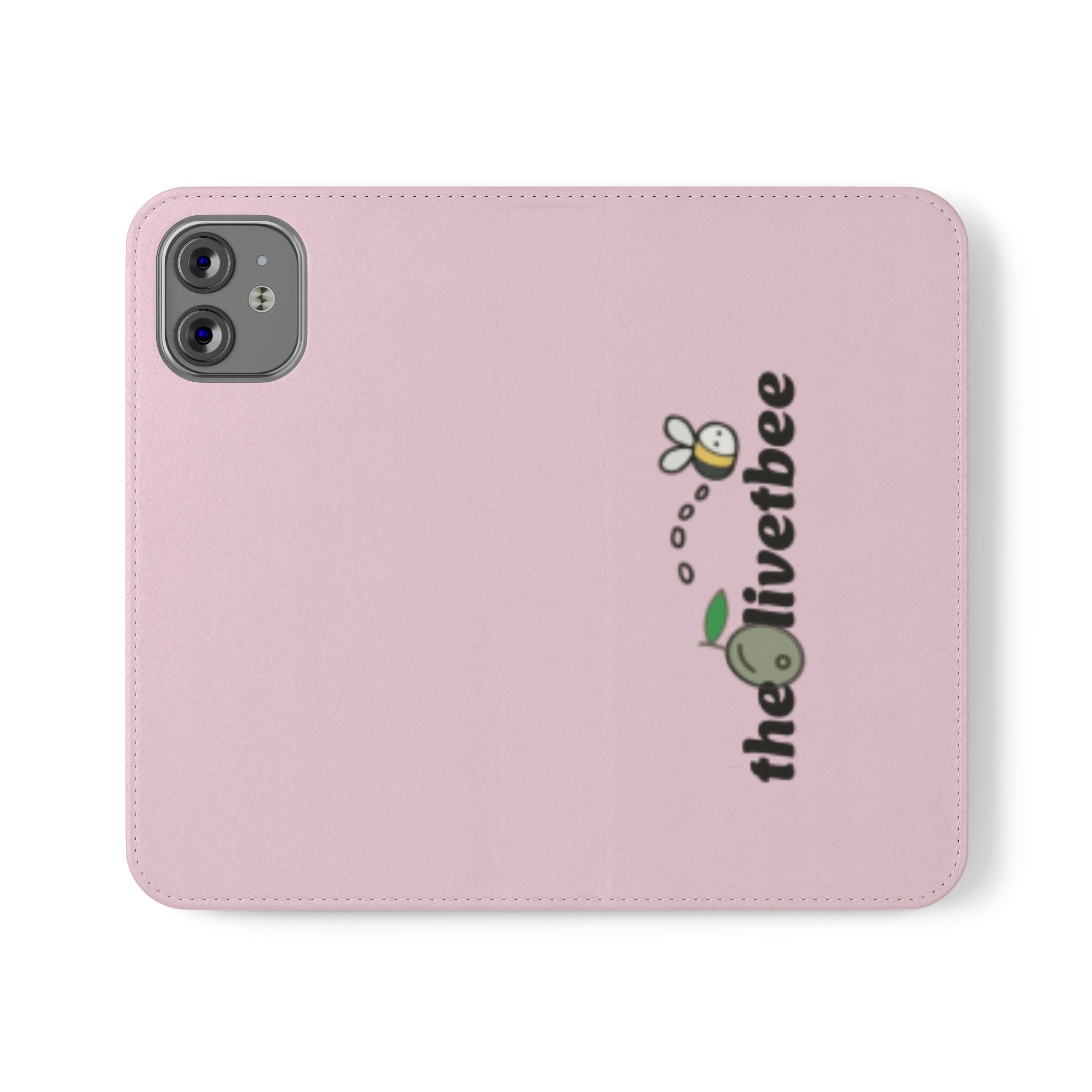 Pink Bee Logo Flip Phone Case — theOlivetbee Wallet Cover